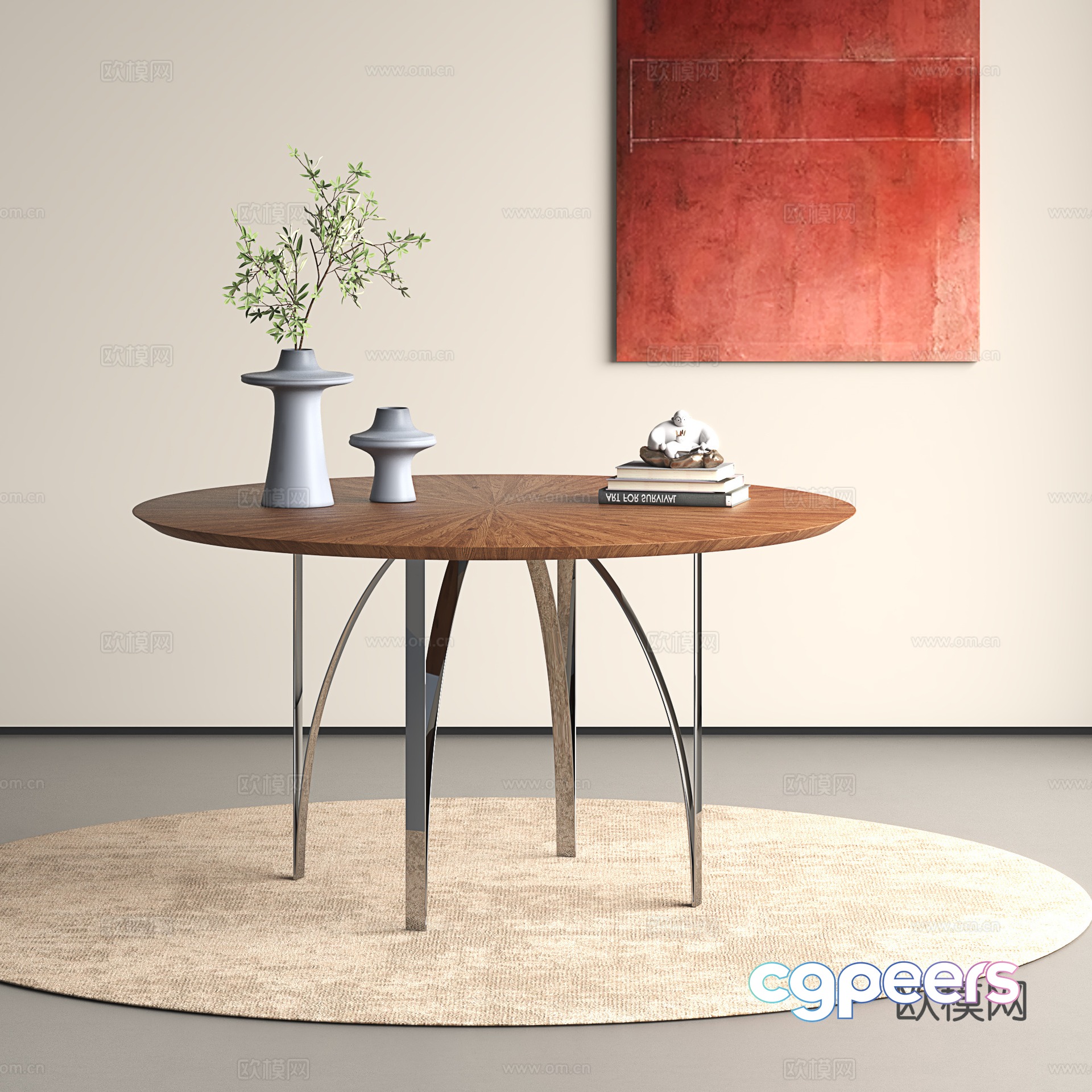 Modern dining table Simple dining table Round table Round dining table 3d model Modern dining table Simple dining table Round table Round dining table 3d model