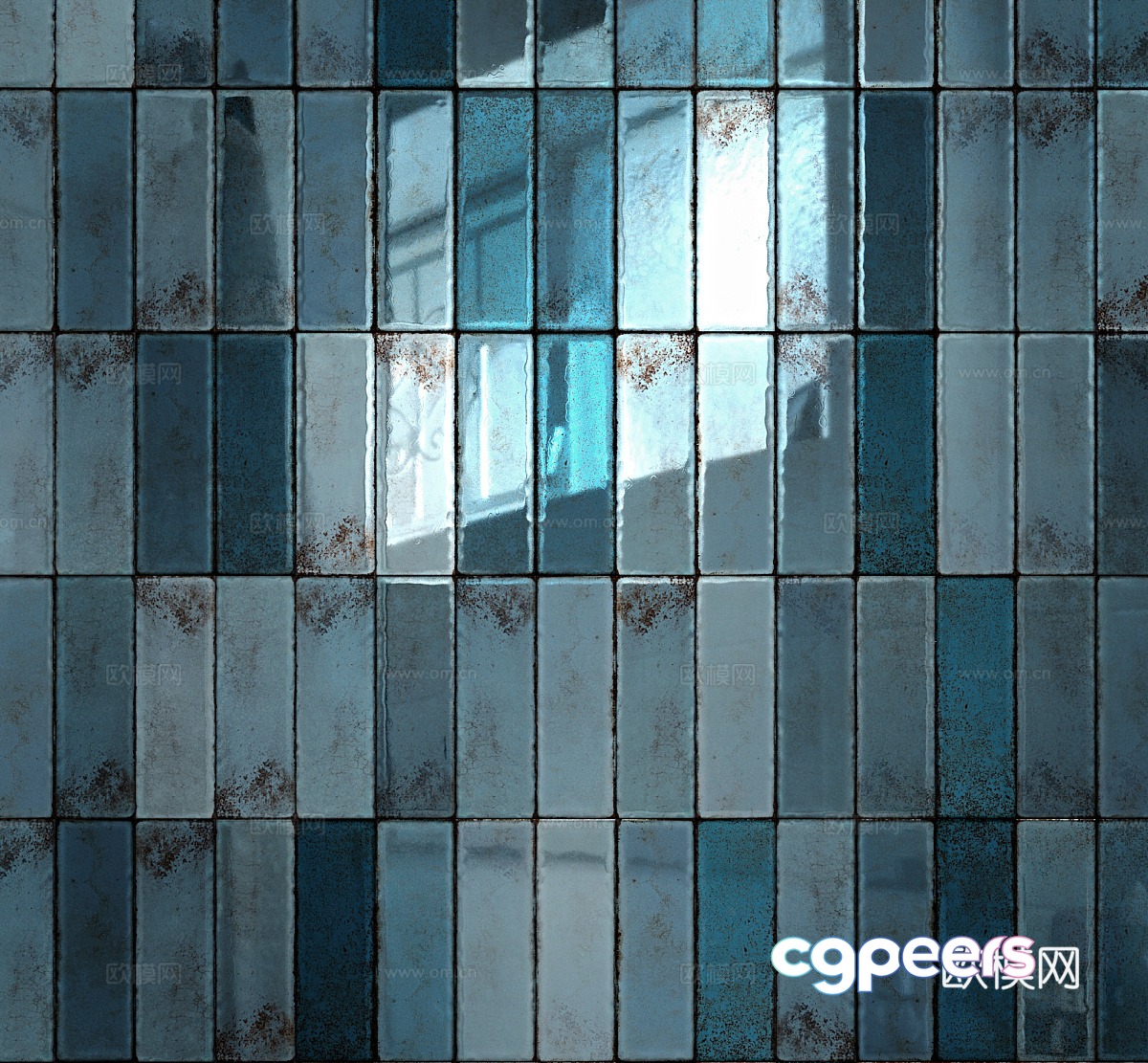 Blue wall tiles Bathroom tiles 3d model Blue wall tiles Bathroom tiles 3d model