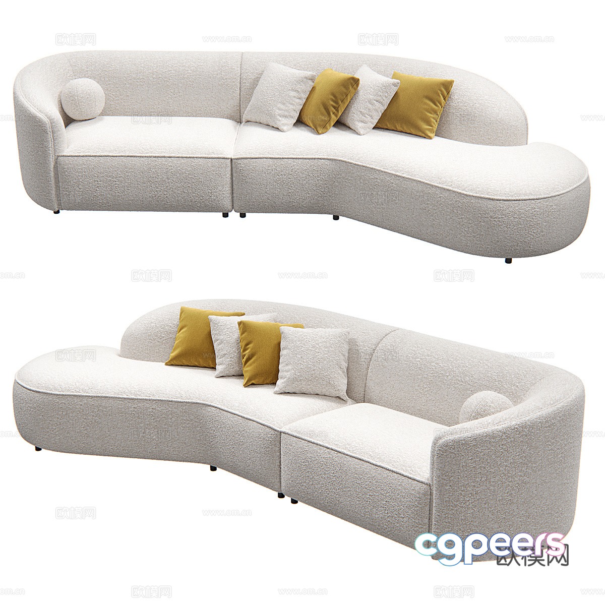 Curved sofa 3d model Curved sofa 3d model