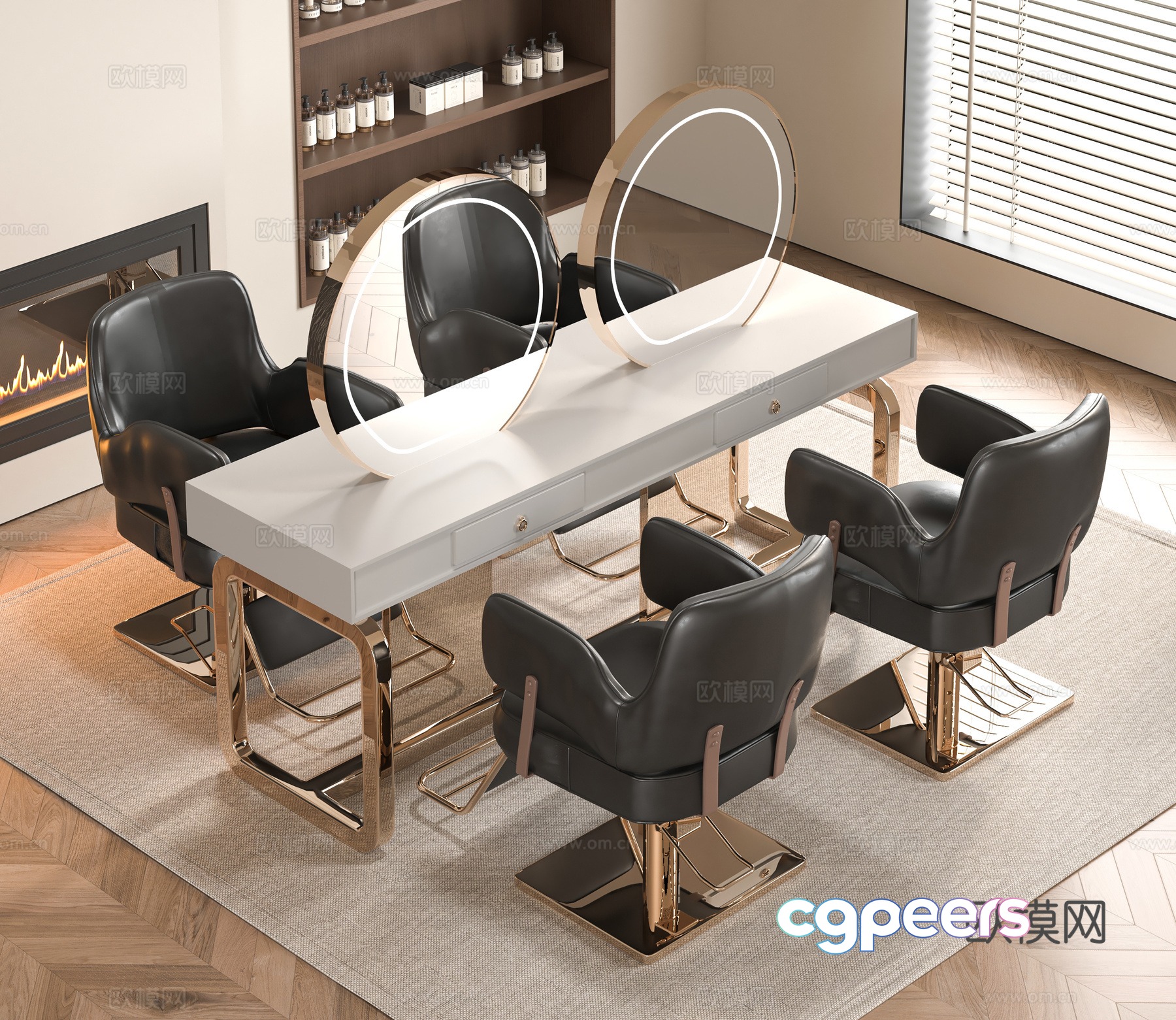 Modern barber shop 3d model Modern barber shop 3d model