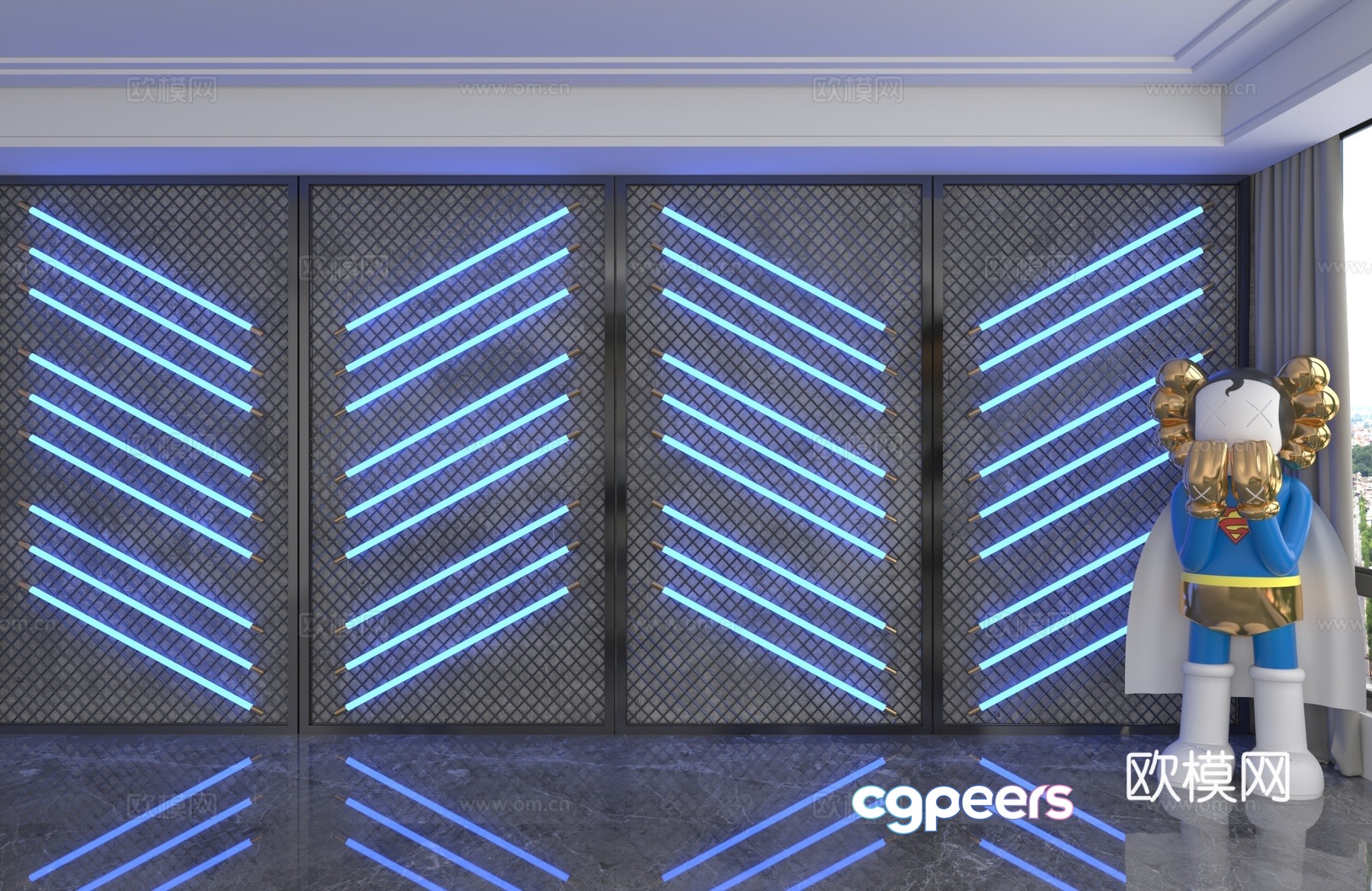 Modern background wall 3d model Modern background wall 3d model