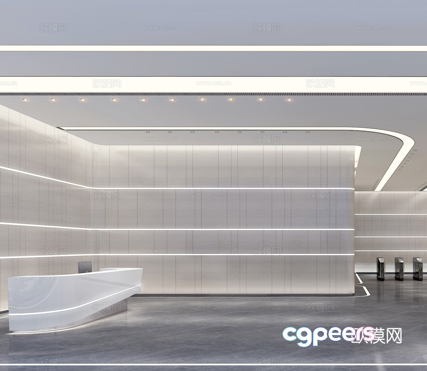 Modern front desk 3D model Modern front desk 3D model