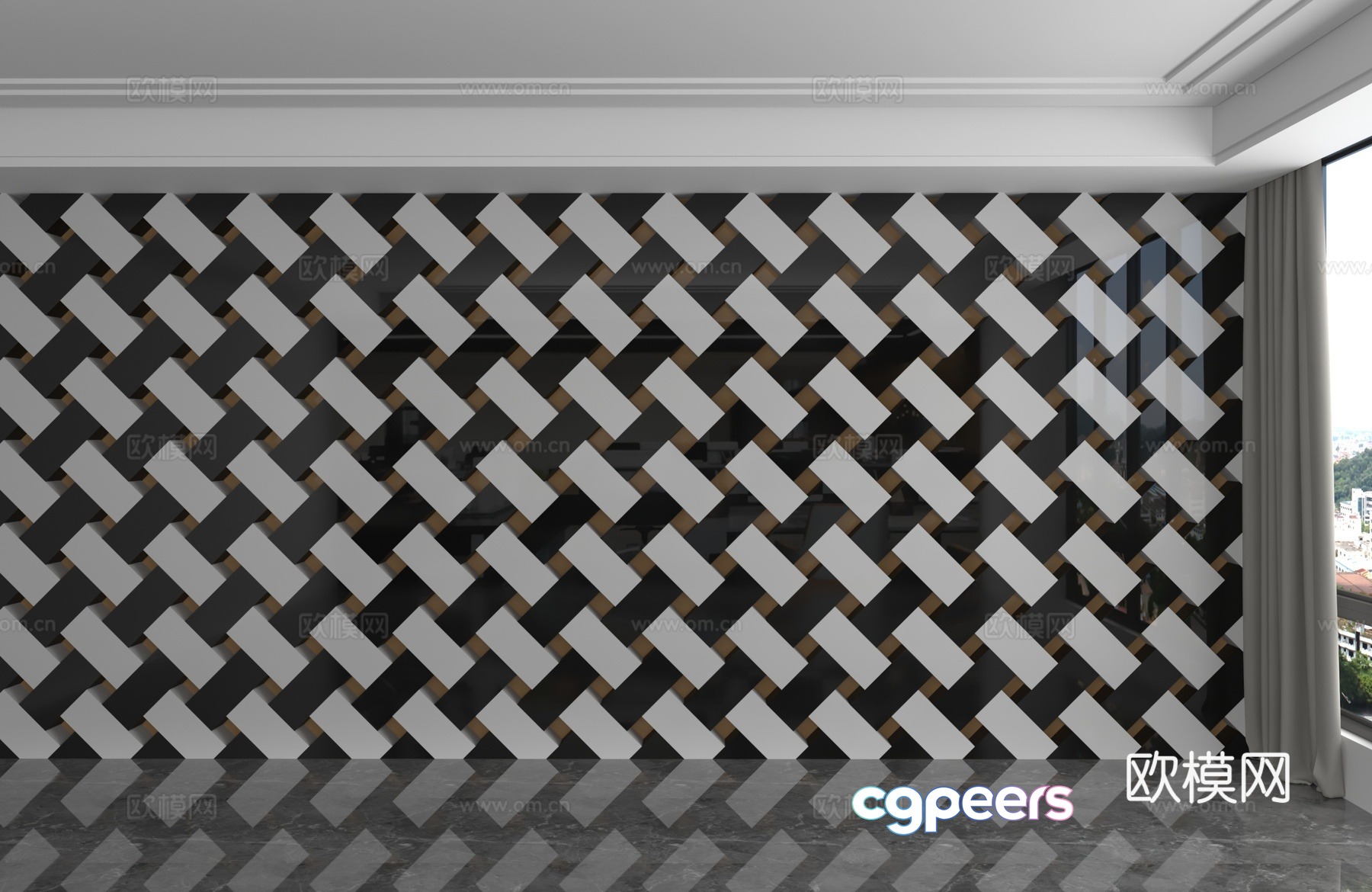 Modern background wall 3d model Modern background wall 3d model