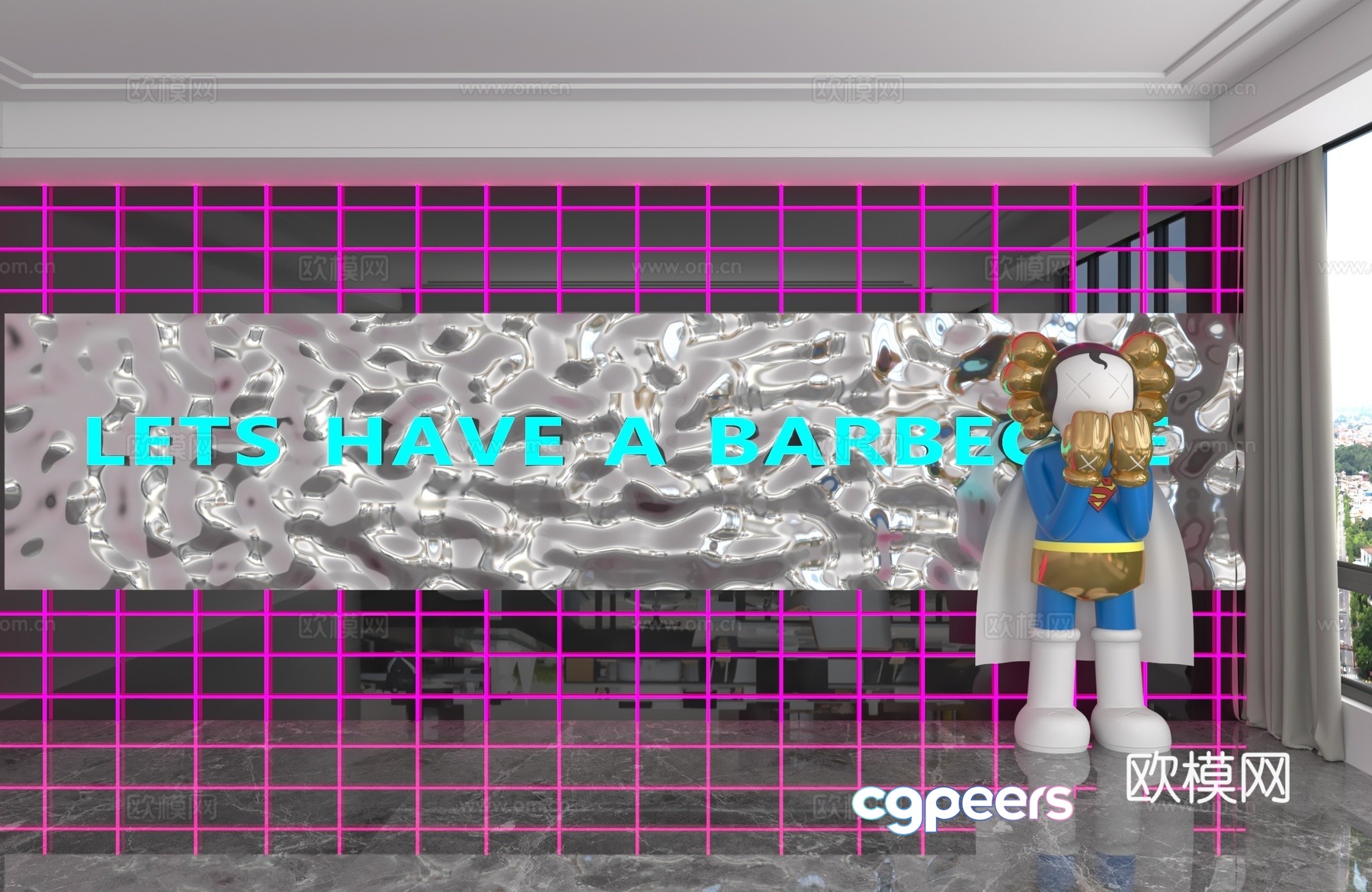 Modern background wall 3d model Modern background wall 3d model
