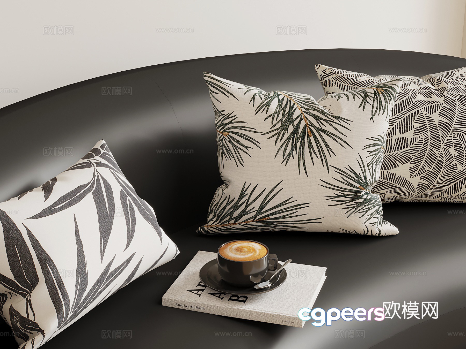 Modern French pillow pillow combination 3D model Modern French pillow pillow combination 3D model