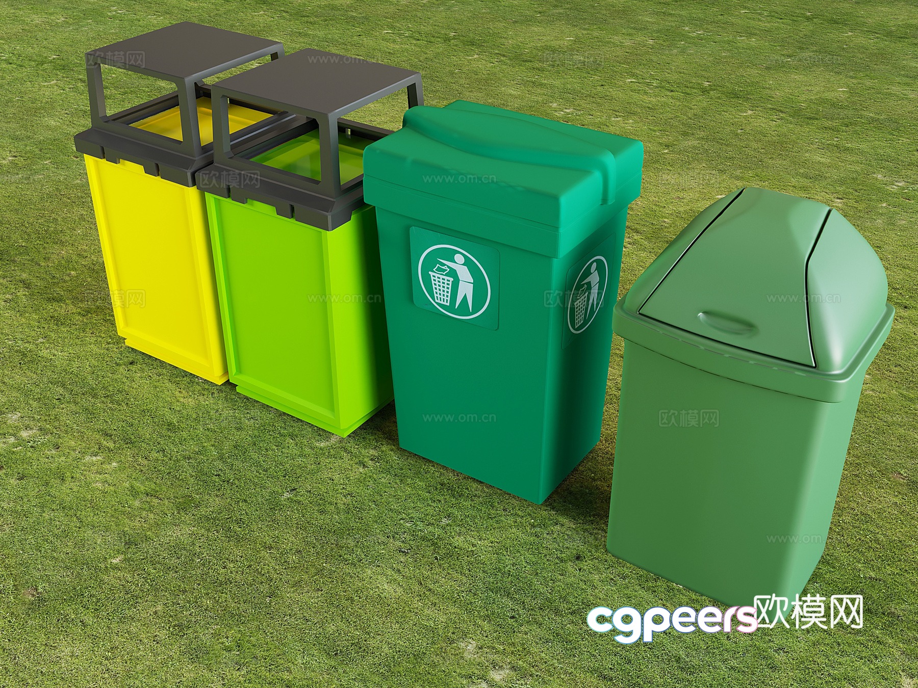 Outdoor trash can trash can 3d model