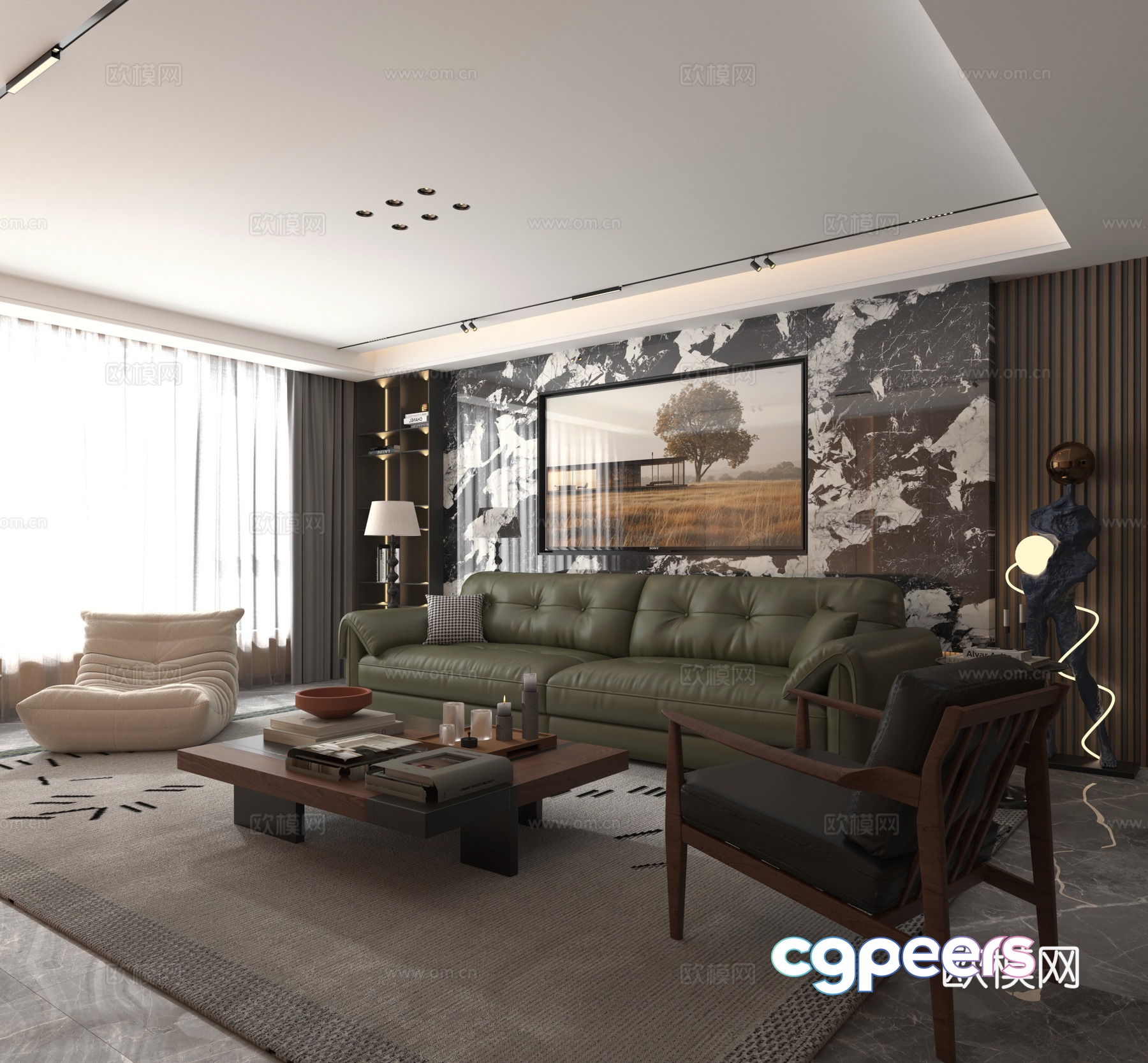 Modern living room 3d model Modern living room 3d model
