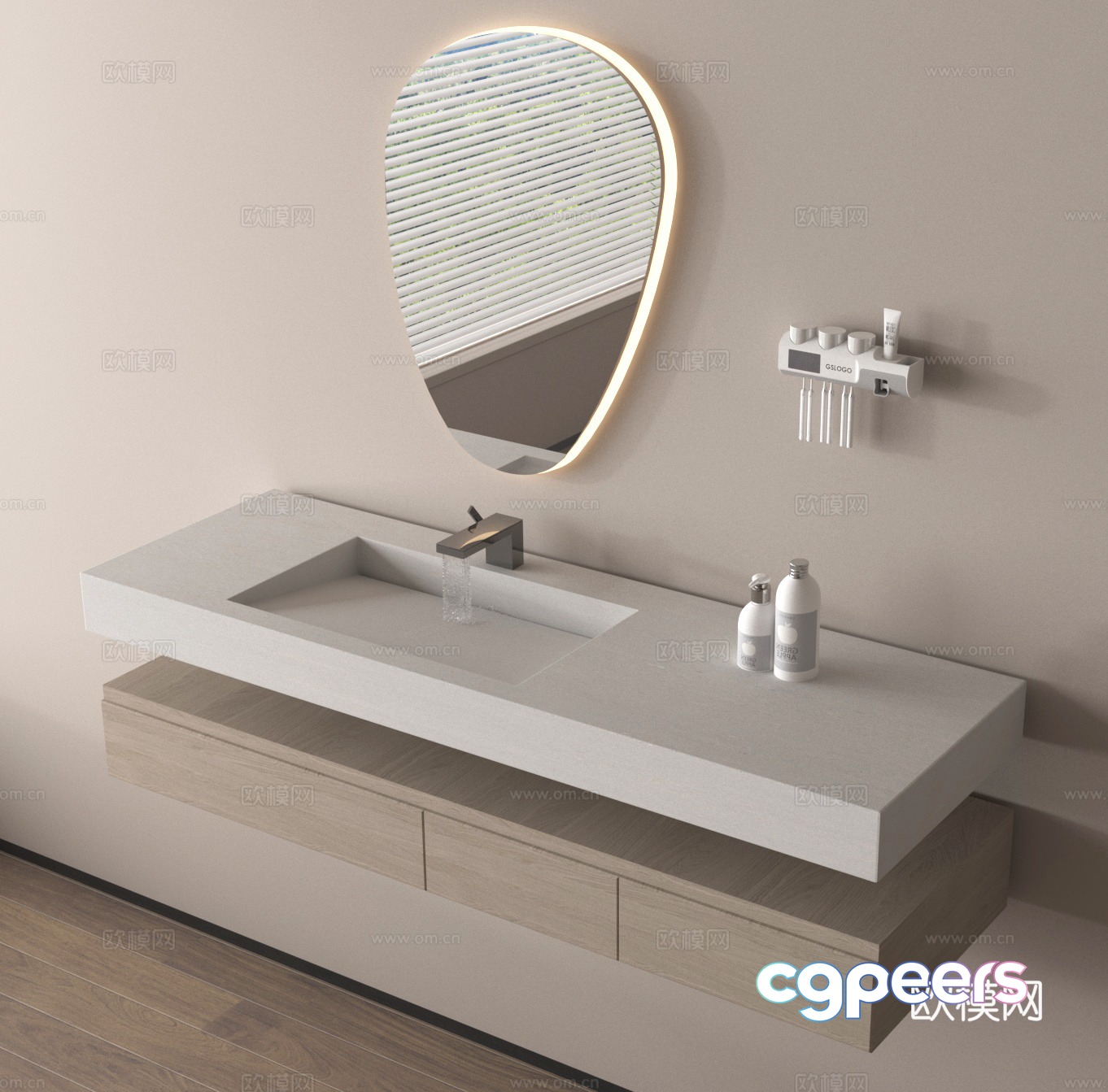 Washing table bathroom basin bathroom cabinet 3D model Washing table bathroom basin bathroom cabinet 3D model