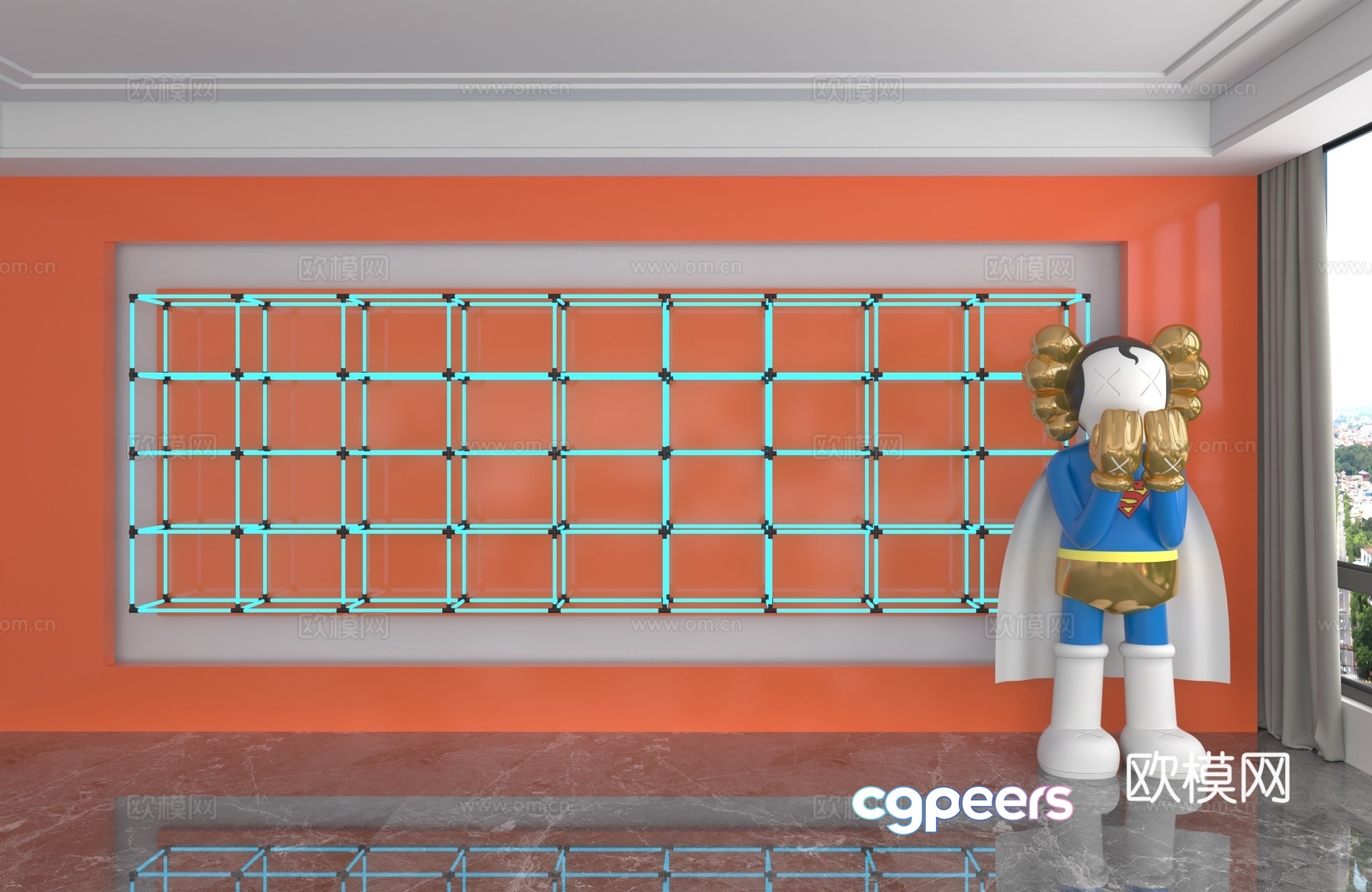 Modern background wall 3d model Modern background wall 3d model