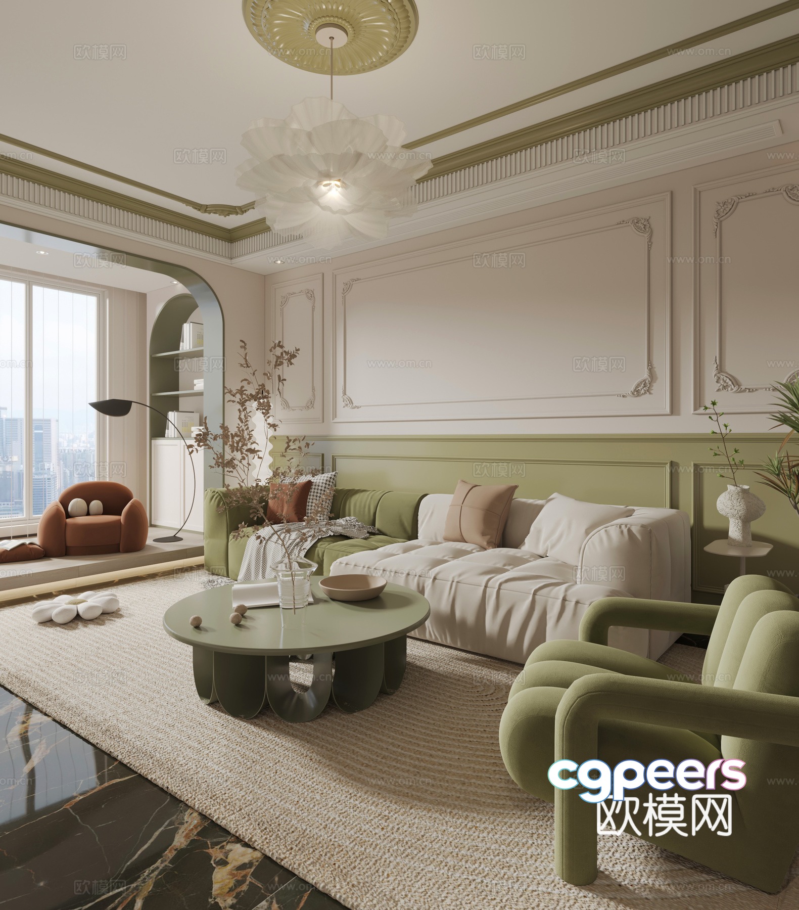 Modern living room 3d model Modern living room 3d model
