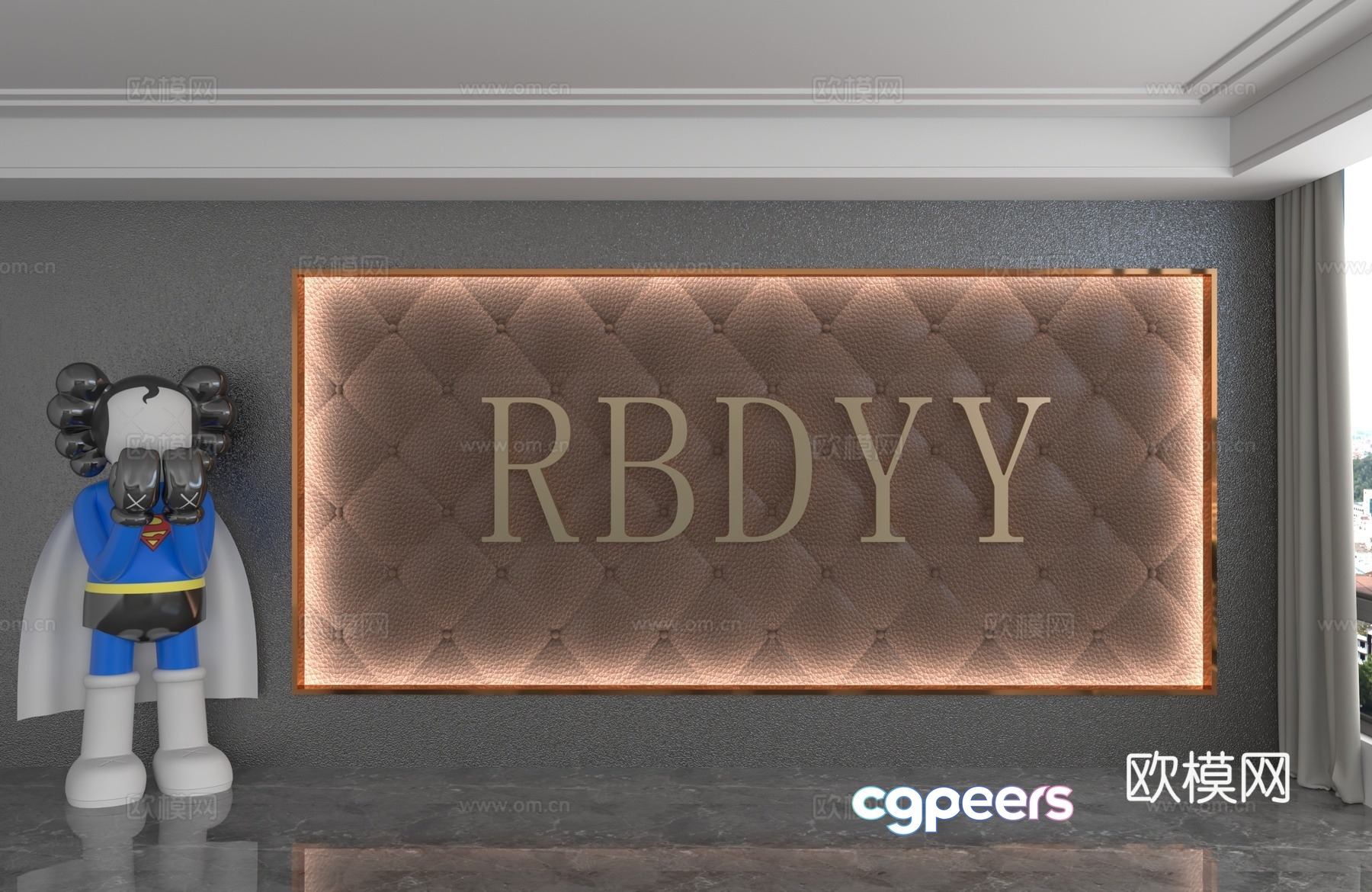 Modern background wall 3d model Modern background wall 3d model