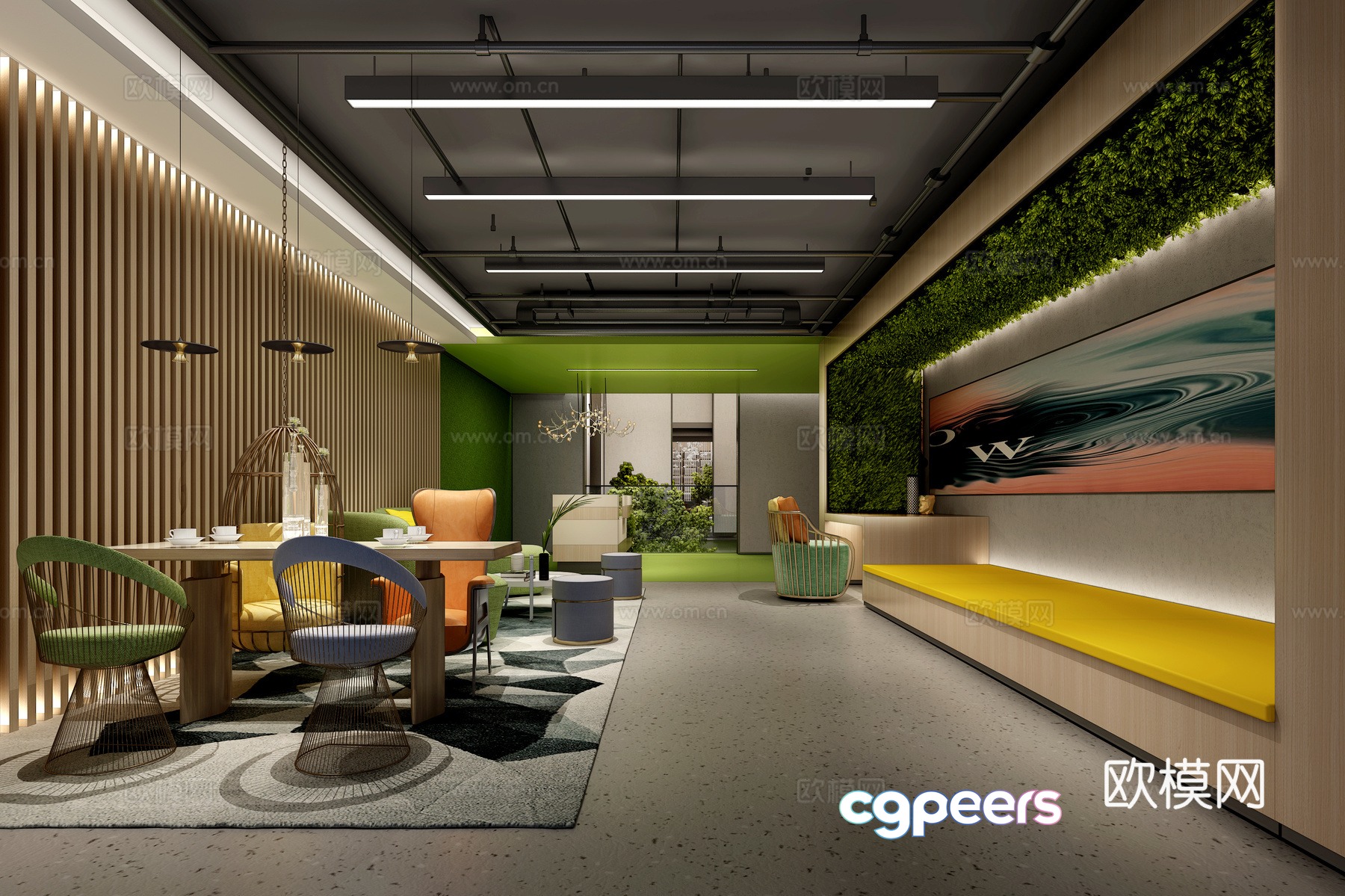 Modern office area 3d model Modern office area 3d model