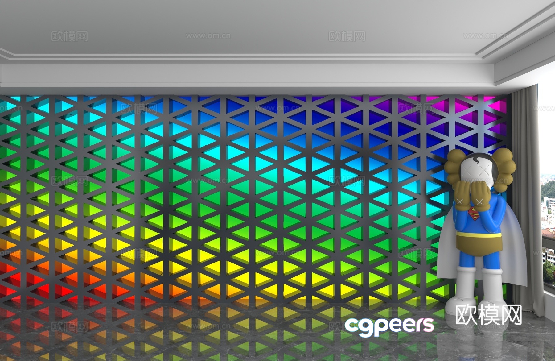 Modern background wall 3d model Modern background wall 3d model