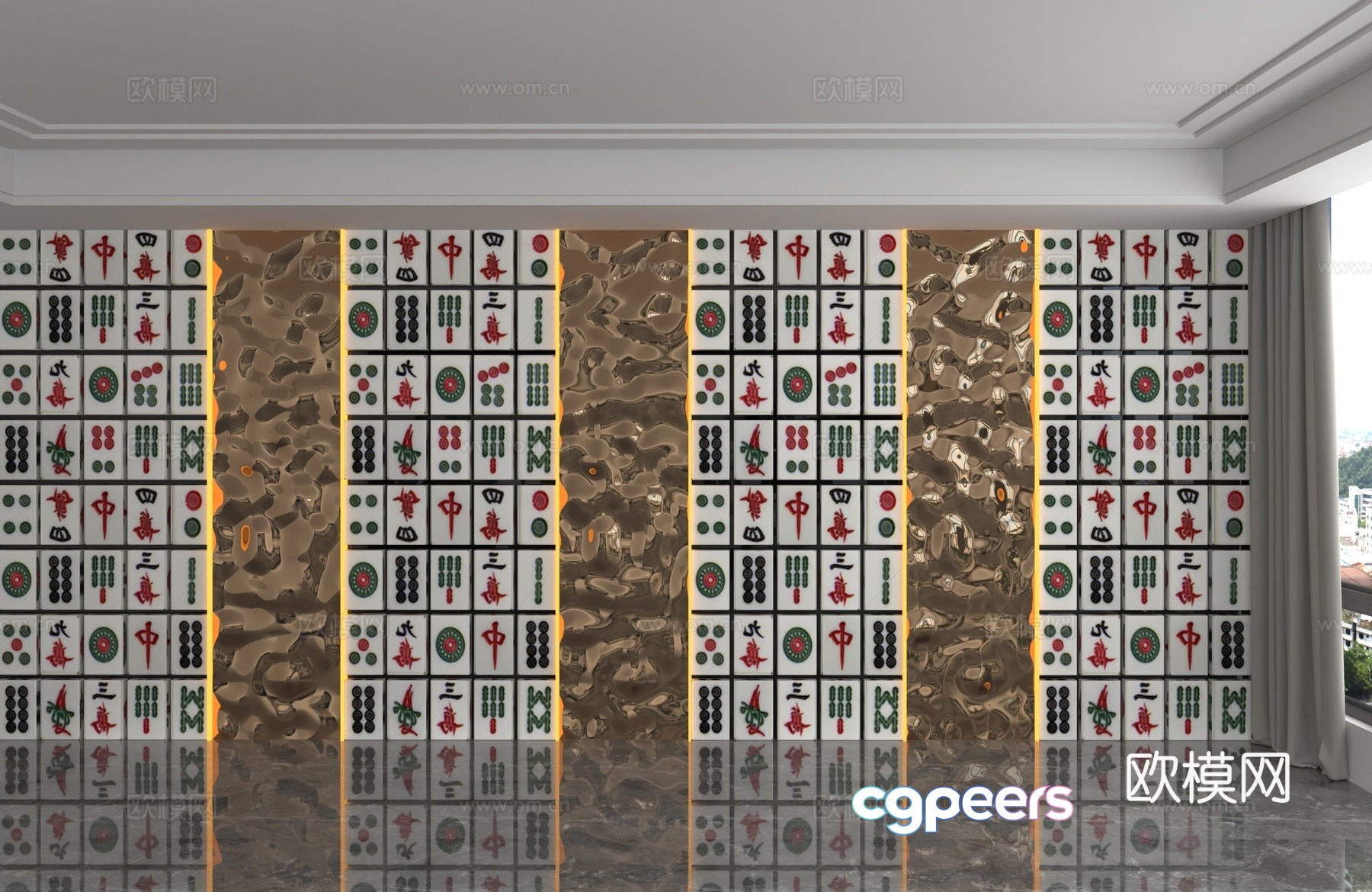 Modern background wall 3d model Modern background wall 3d model