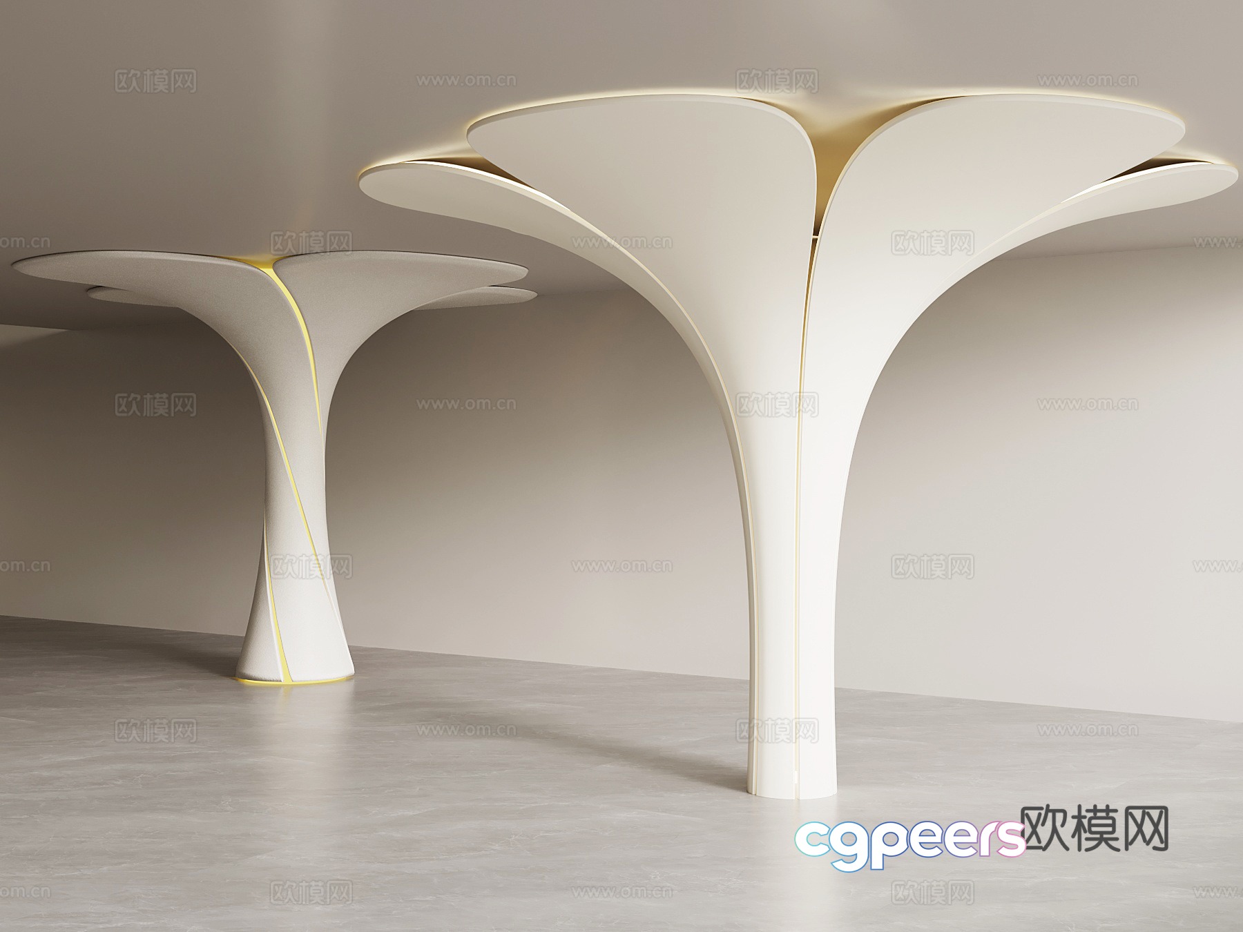 Modern shaped column 3D model Modern shaped column 3D model