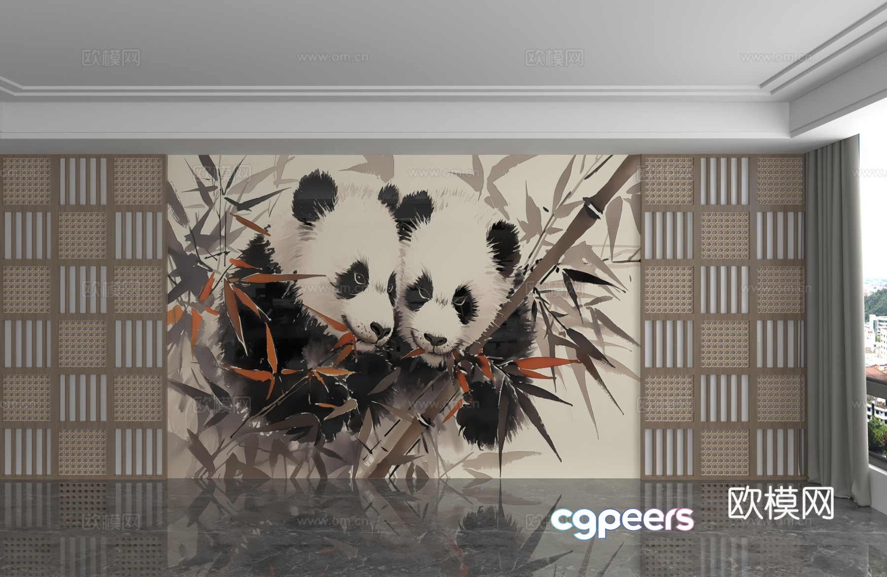 Modern background wall 3d model Modern background wall 3d model