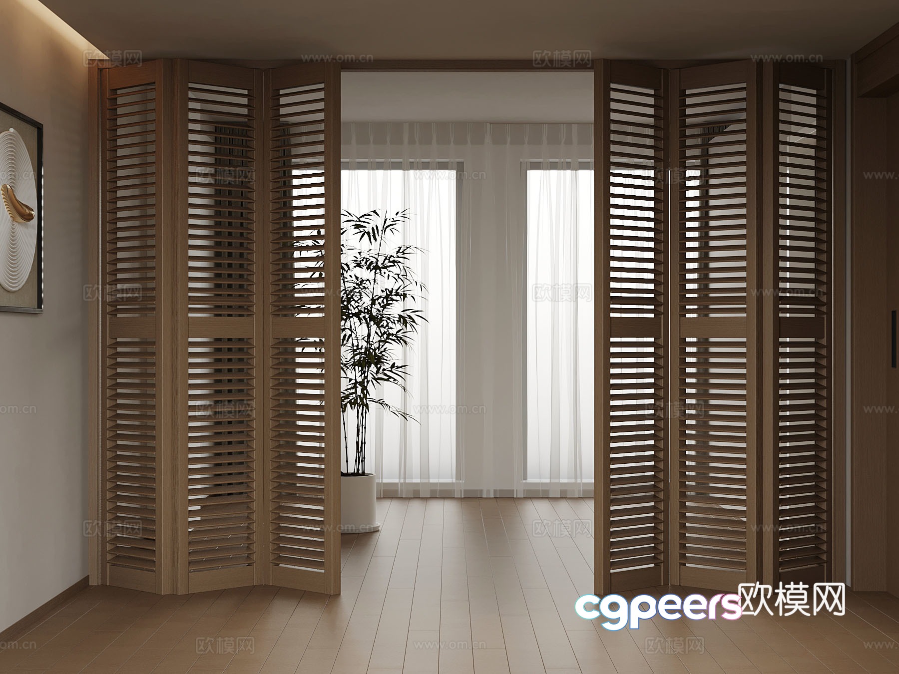 Modern solid wood folding door sliding door sliding door 3d model Modern solid wood folding door sliding door sliding door 3d model