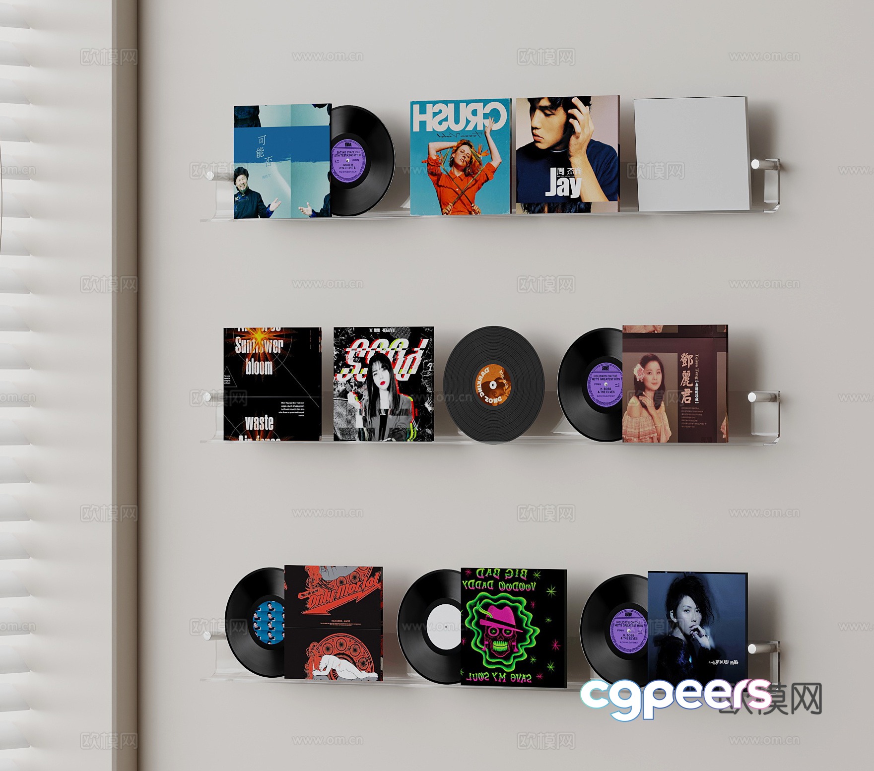 Modern disc record 3d model Modern disc record 3d model