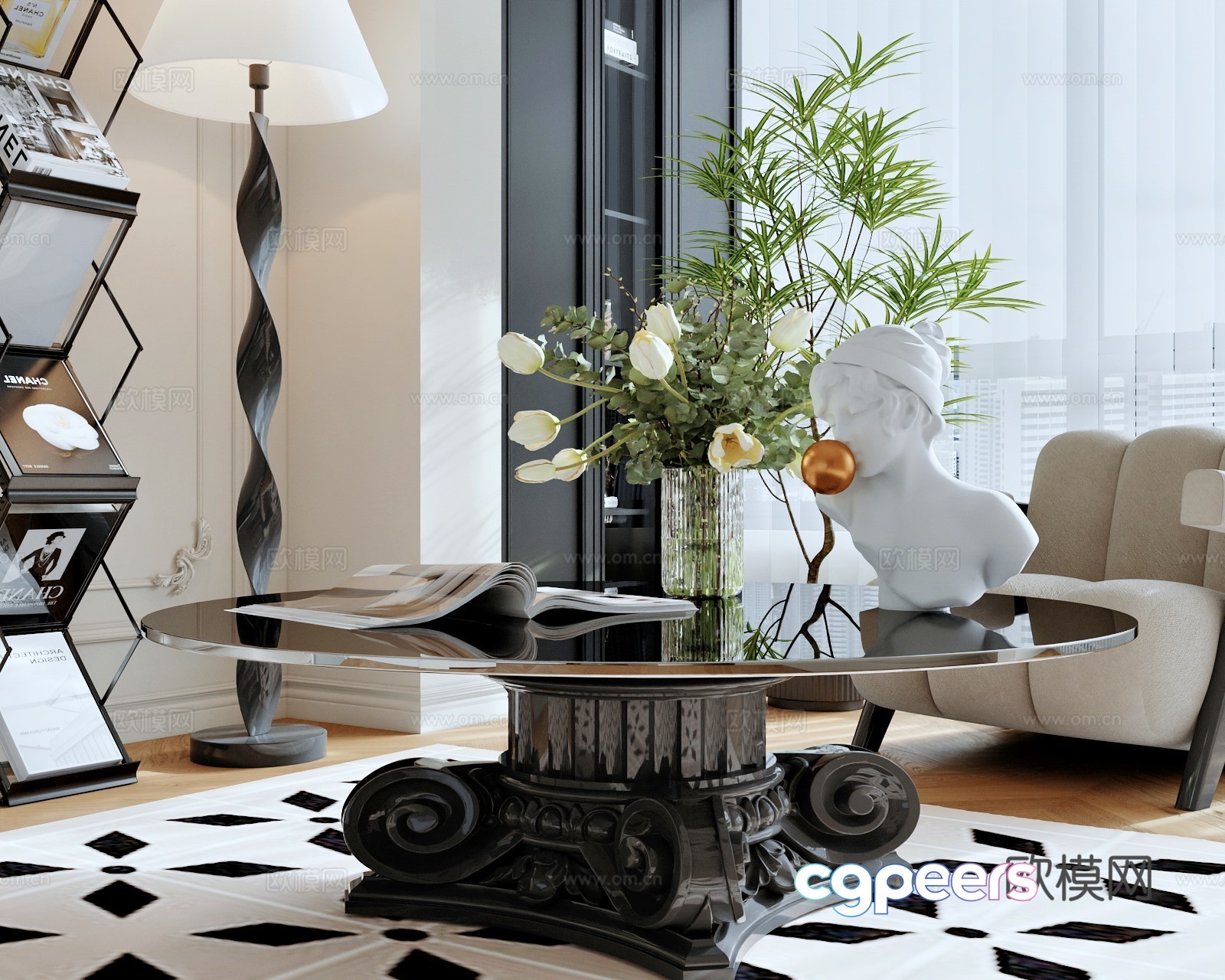 Medium-old windshield coffee table 3D model Medium-old windshield coffee table 3D model
