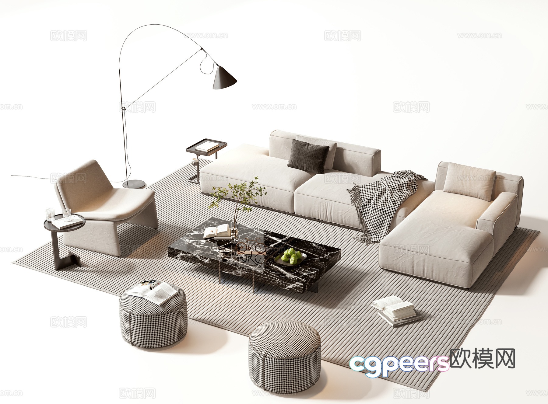 Sofa coffee table set 3D model Sofa coffee table set 3D model