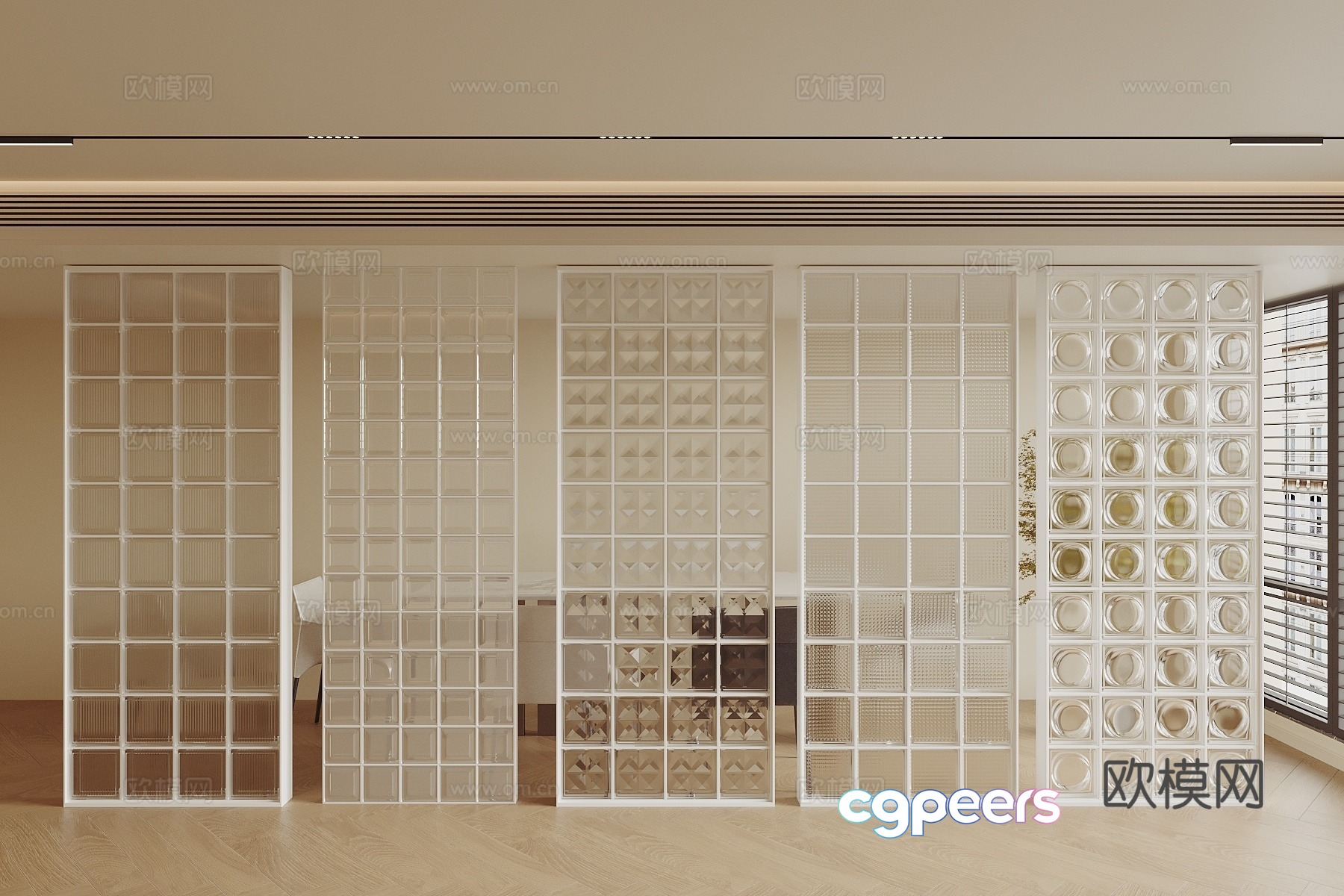 Modern glass partition Glass brick partition Glass screen 3d model Modern glass partition Glass brick partition Glass screen 3d model