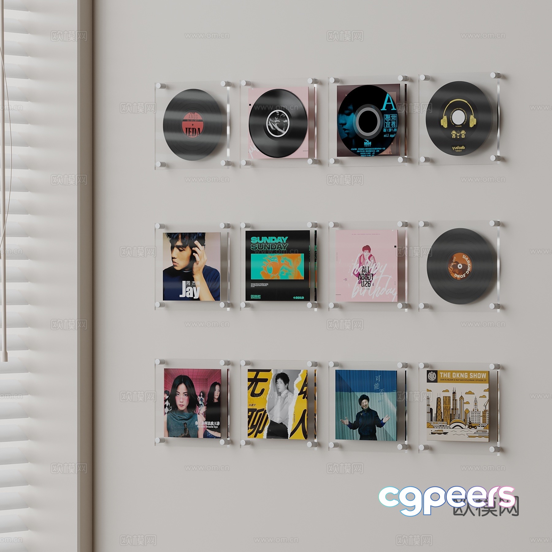 Modern disc record 3d model Modern disc record 3d model