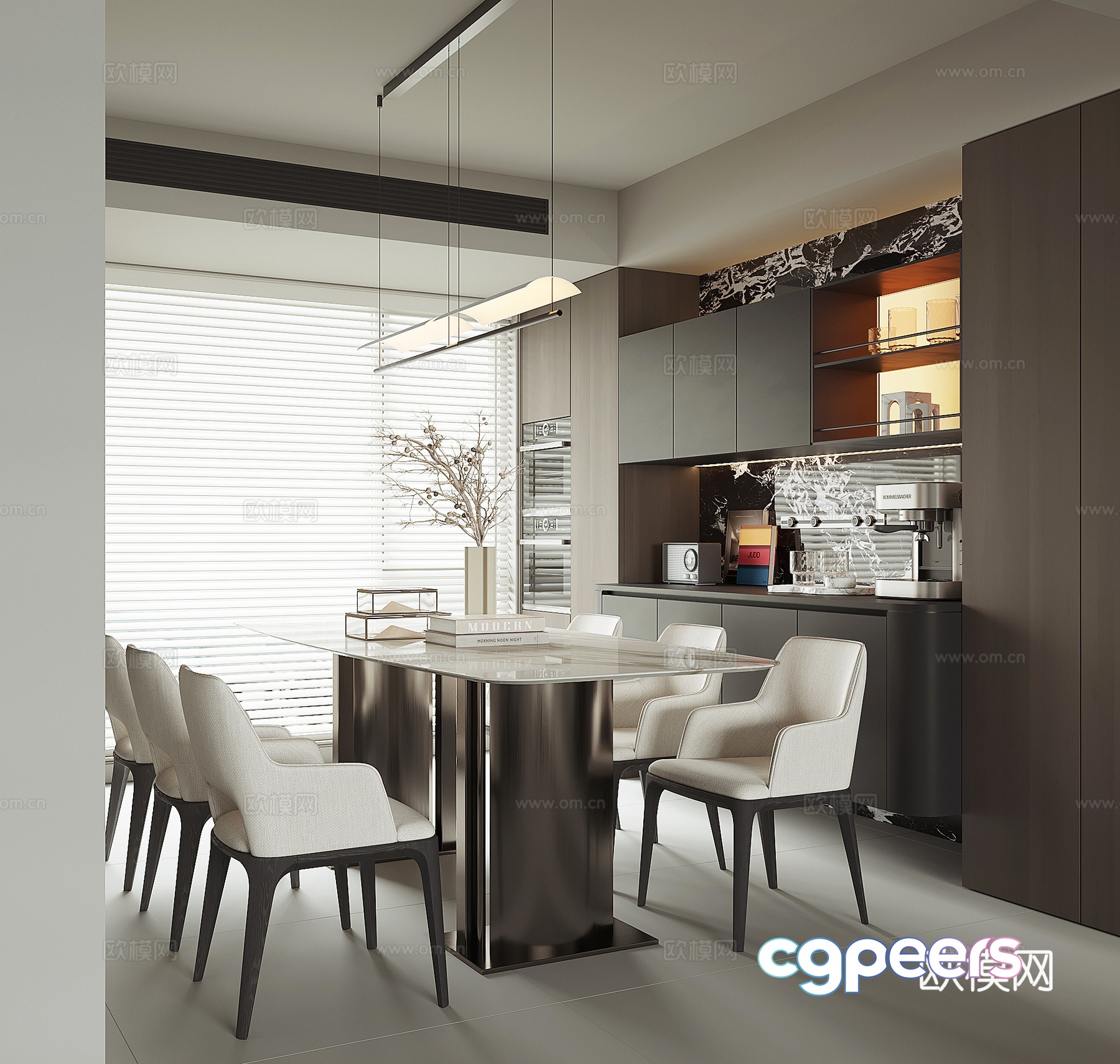 Modern open restaurant 3d model Modern open restaurant 3d model