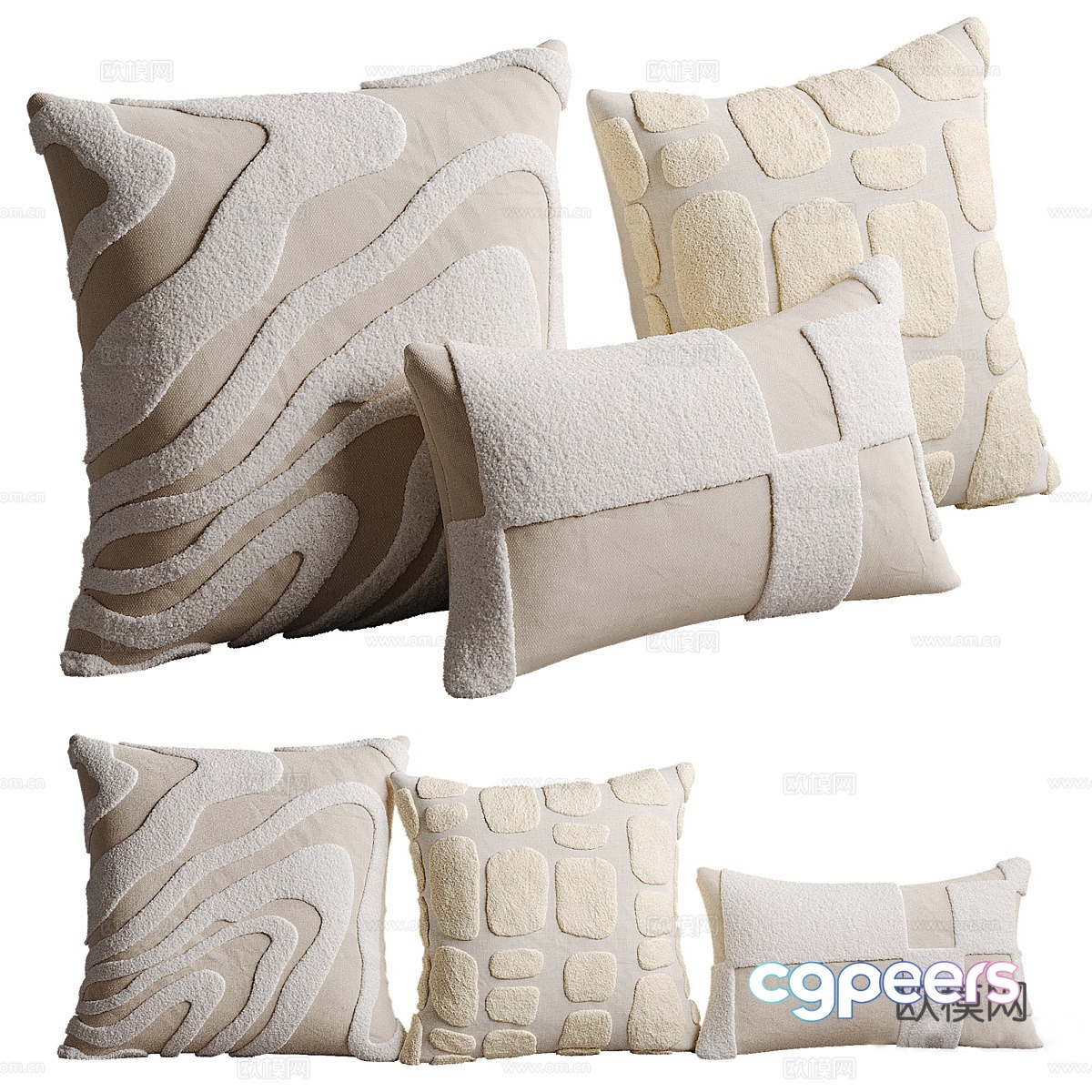 La Redoute Pillow Set 3D Model La Redoute Pillow Set 3D Model
