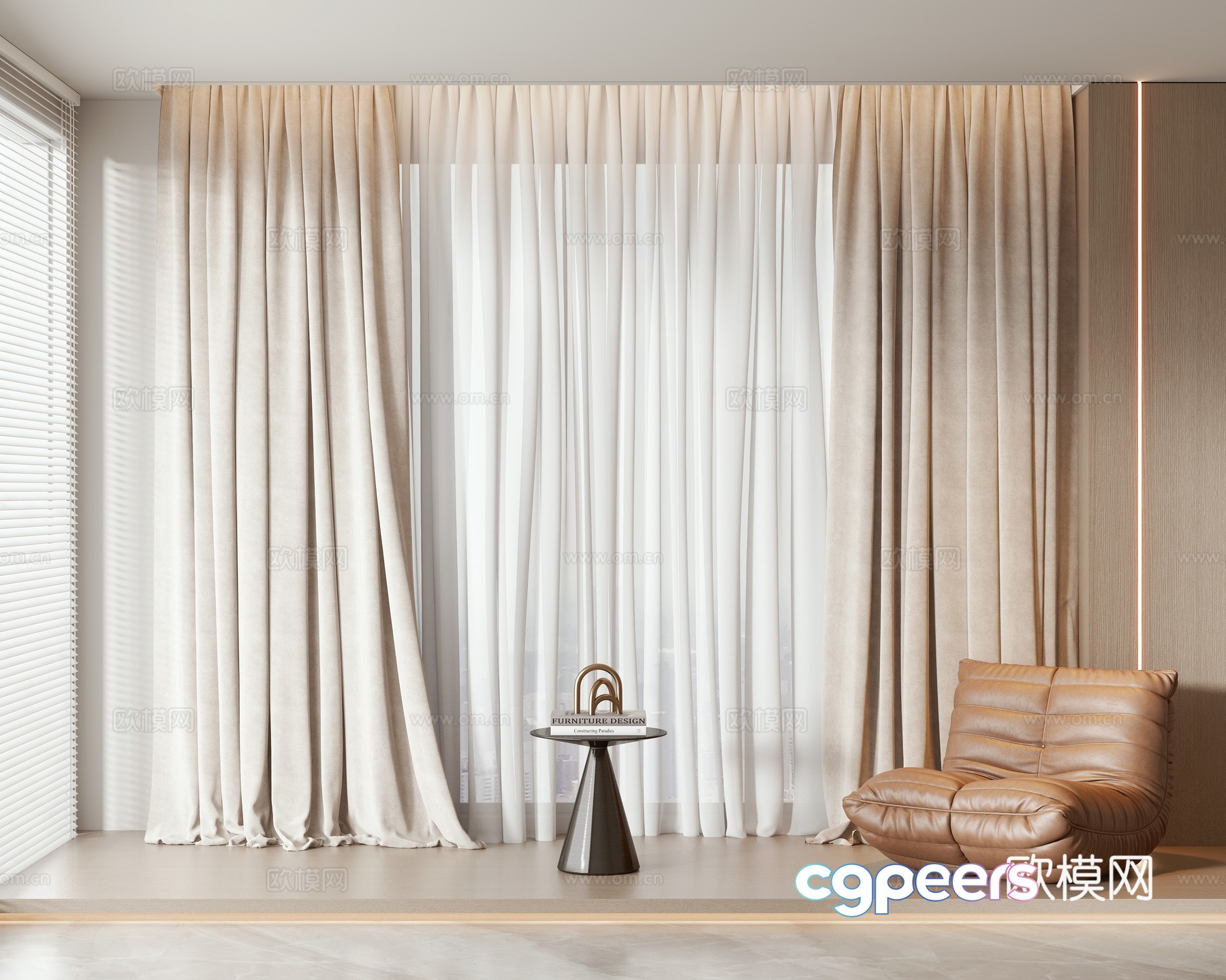 Modern curtain 3d model Modern curtain 3d model