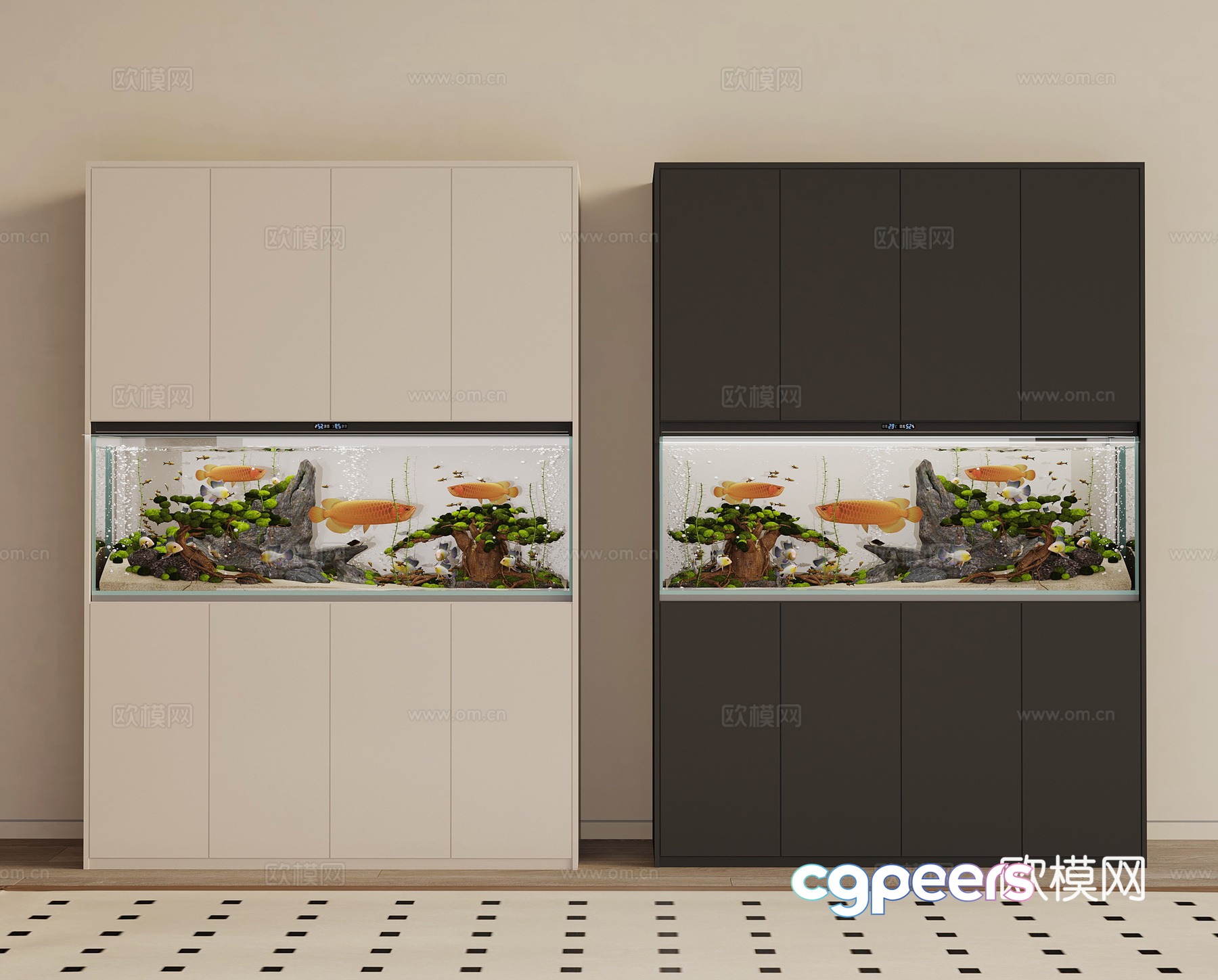 Modern fish tank 3d model Modern fish tank 3d model