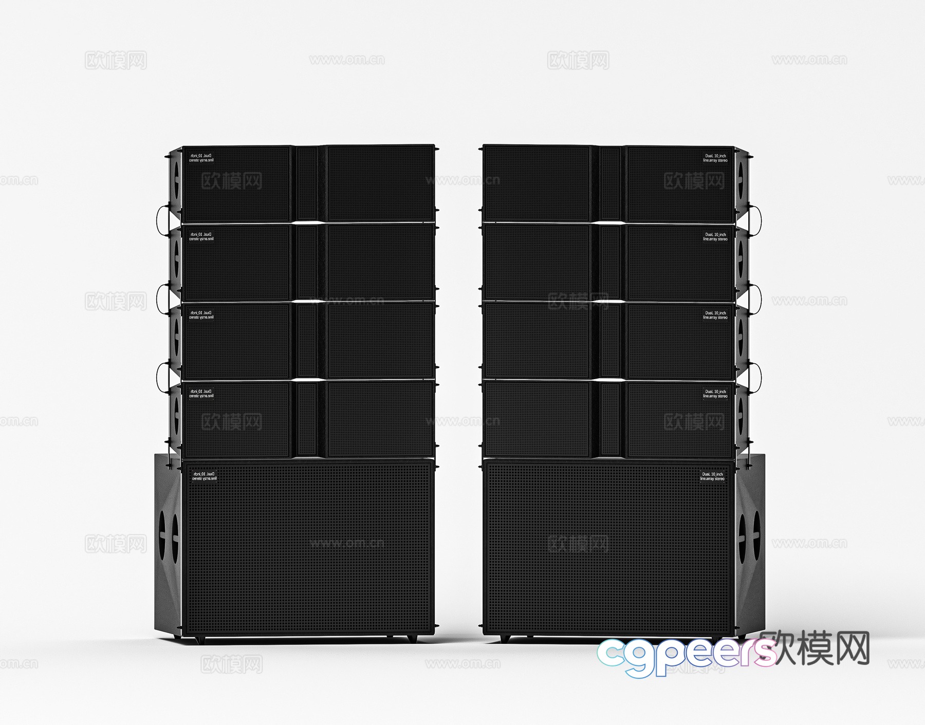 Professional stage line array speaker 3D model Professional stage line array speaker 3D model