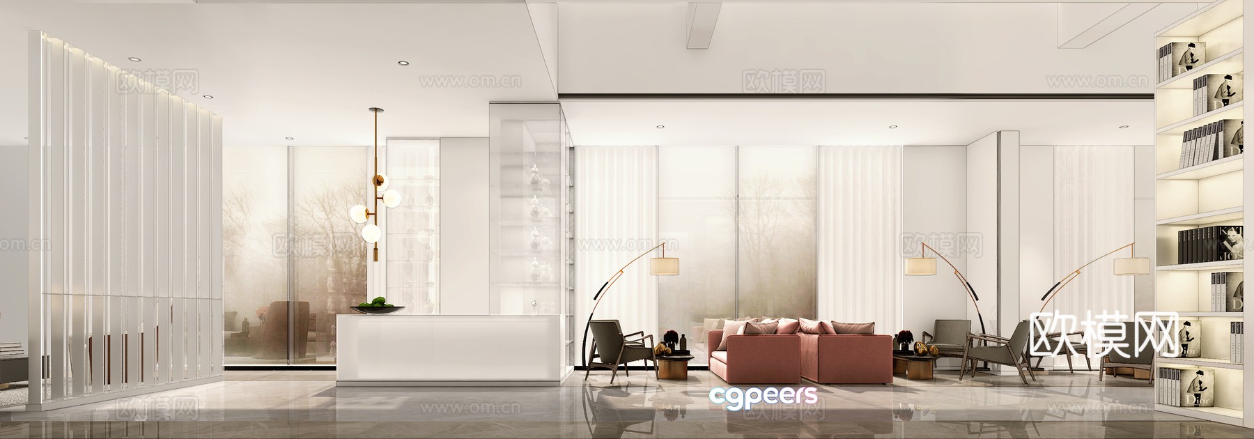 Modern sales office negotiation area sand table area 3D model Modern sales office negotiation area sand table area 3D model