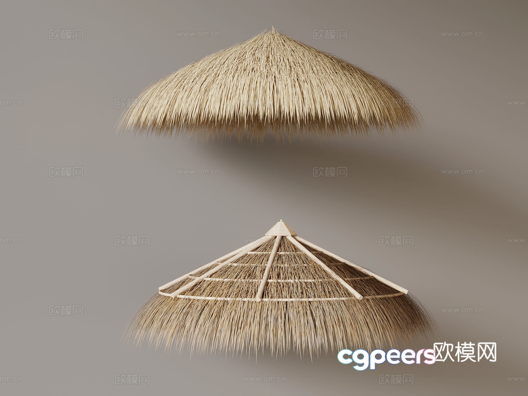 Modern thatched eaves Round eaves 3D model Modern thatched eaves Round eaves 3D model
