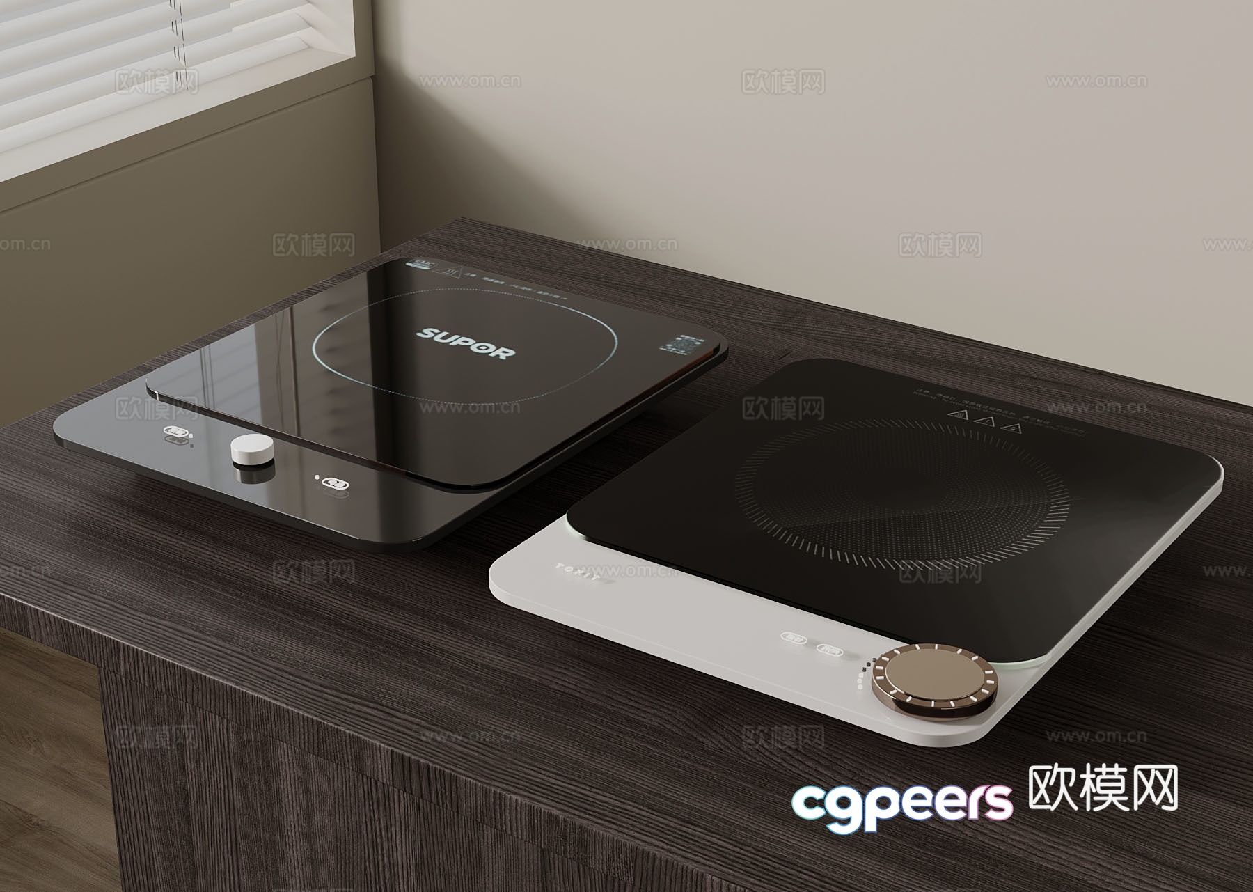 Modern intelligent induction cooker 3D model Modern intelligent induction cooker 3D model