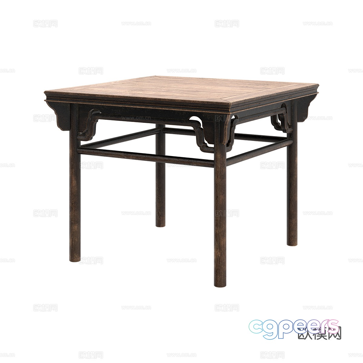 Chinese solid wood dining table 3D model Chinese solid wood dining table 3D model