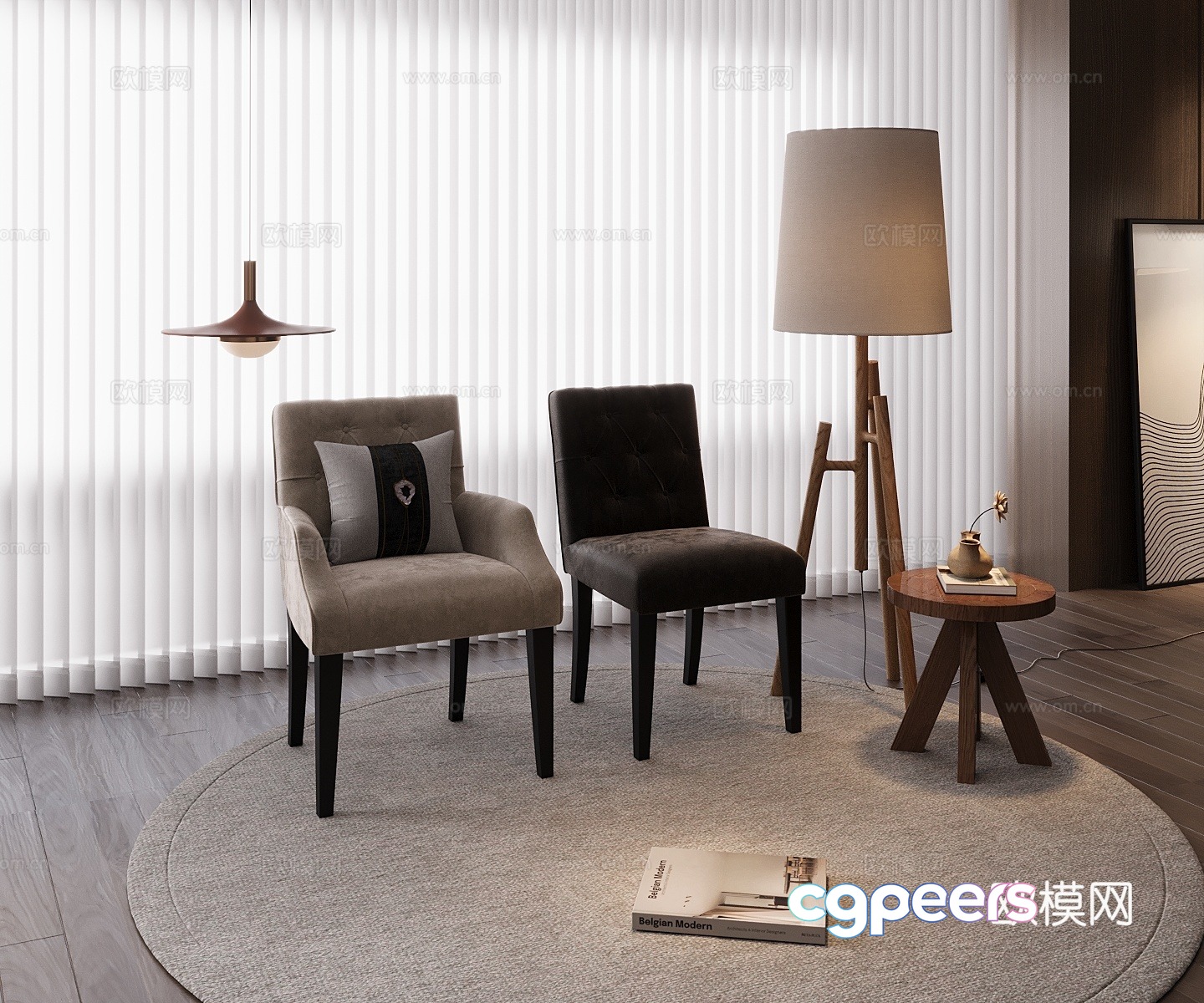 Simple European single chair 3d model Simple European single chair 3d model