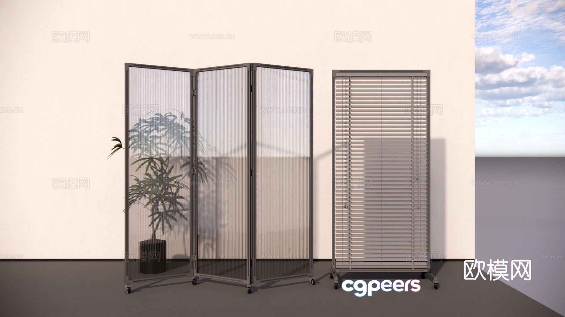 Modern screen foldable screen 3d model Modern screen foldable screen 3d model
