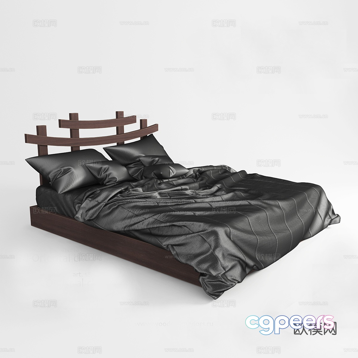 Bed – cherry blossom 3d model Bed – cherry blossom 3d model