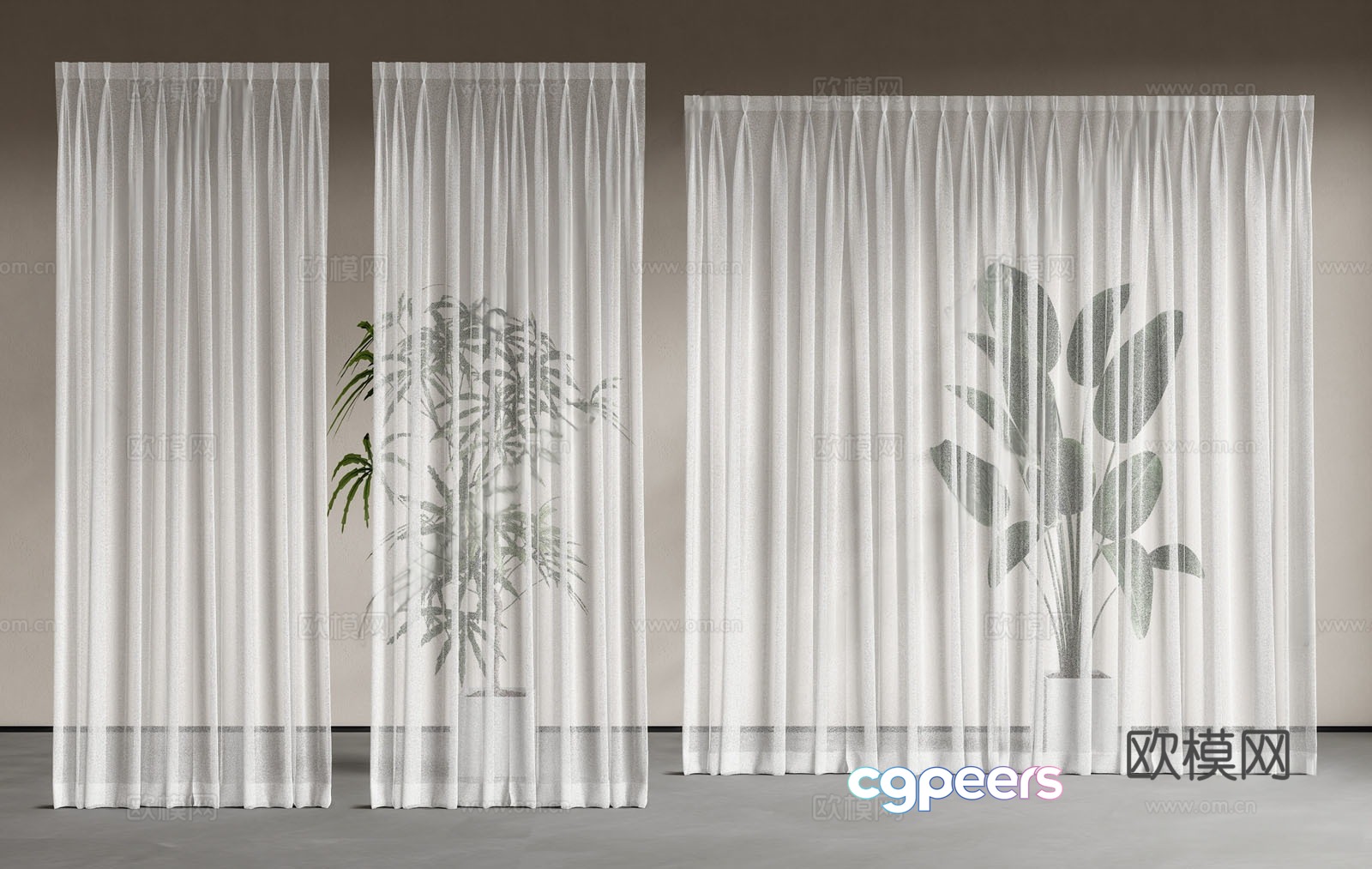 Modern universal curtains bedroom 3d model Modern universal curtains bedroom 3d model