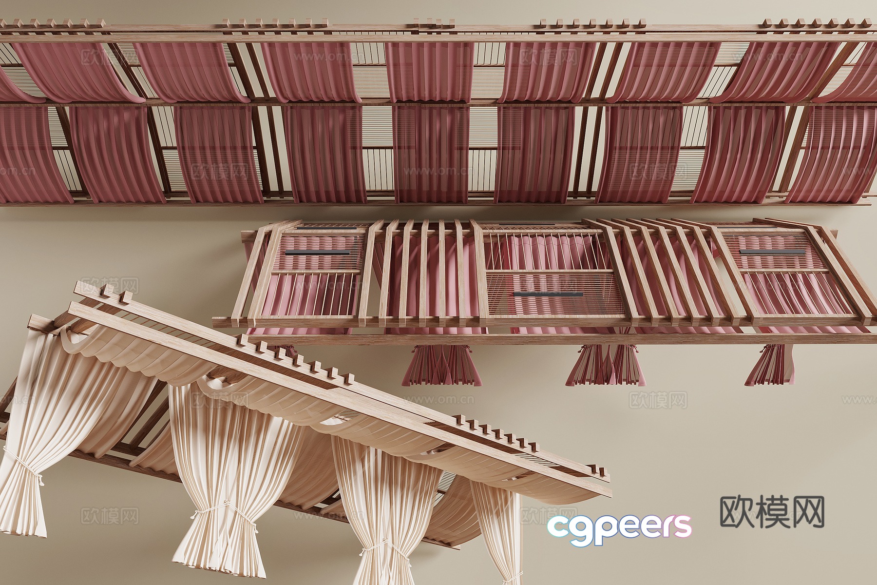 Modern drapery ceiling 3d model Modern drapery ceiling 3d model