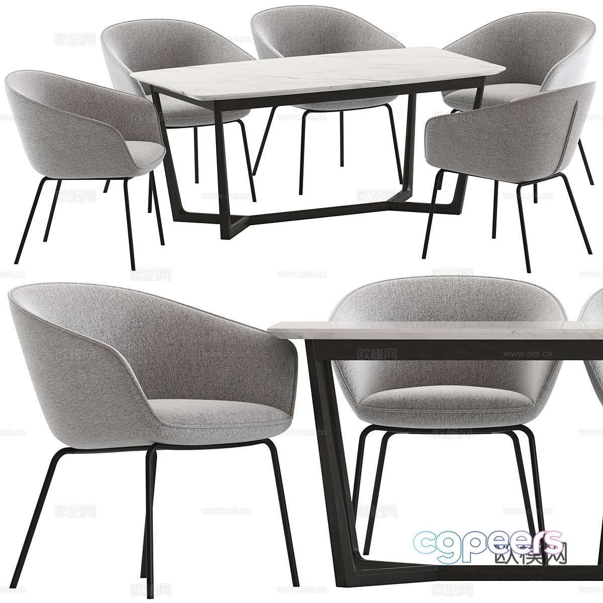 Dining table and dining chair 3d model Dining table and dining chair 3d model