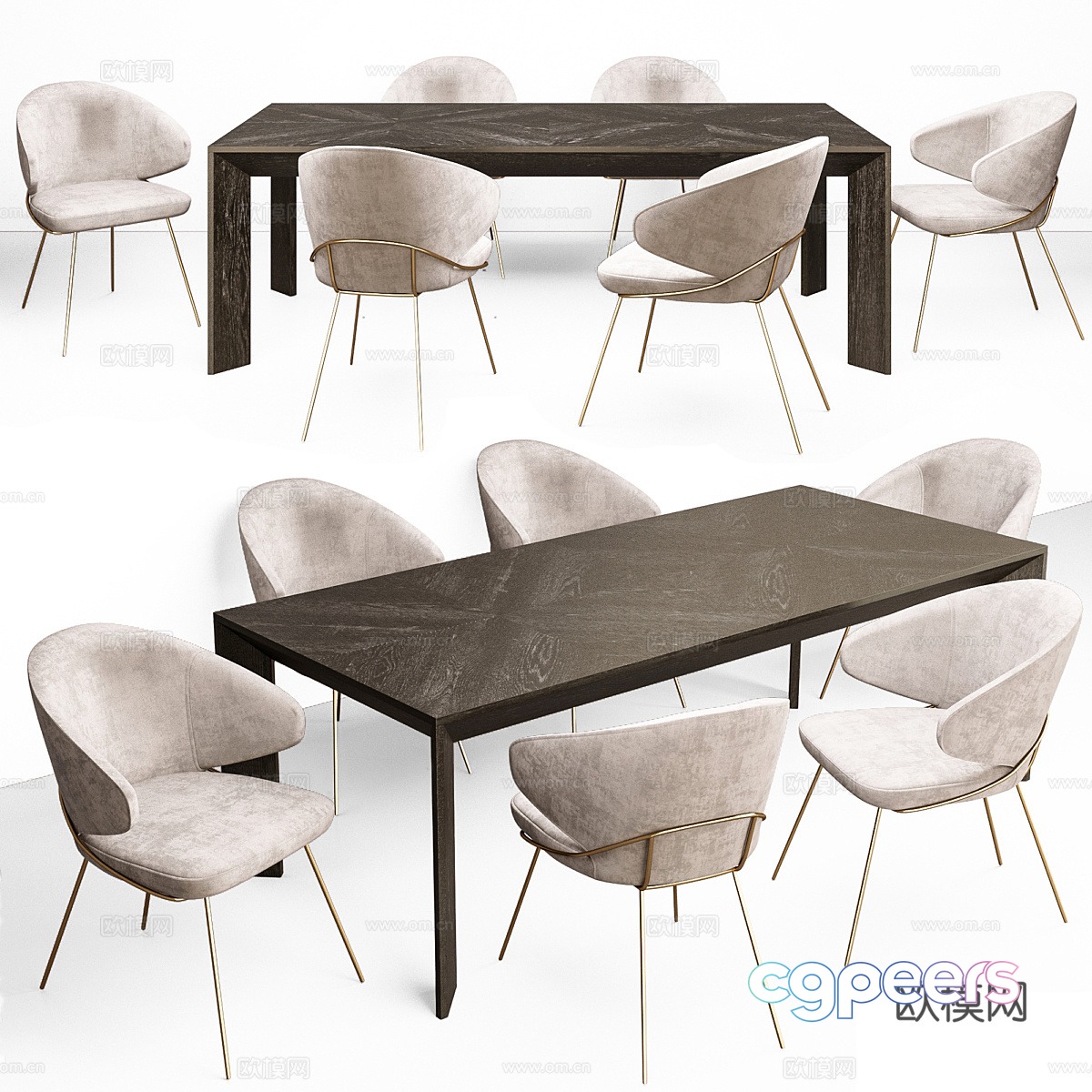 Dining table and dining chair 3d model Dining table and dining chair 3d model