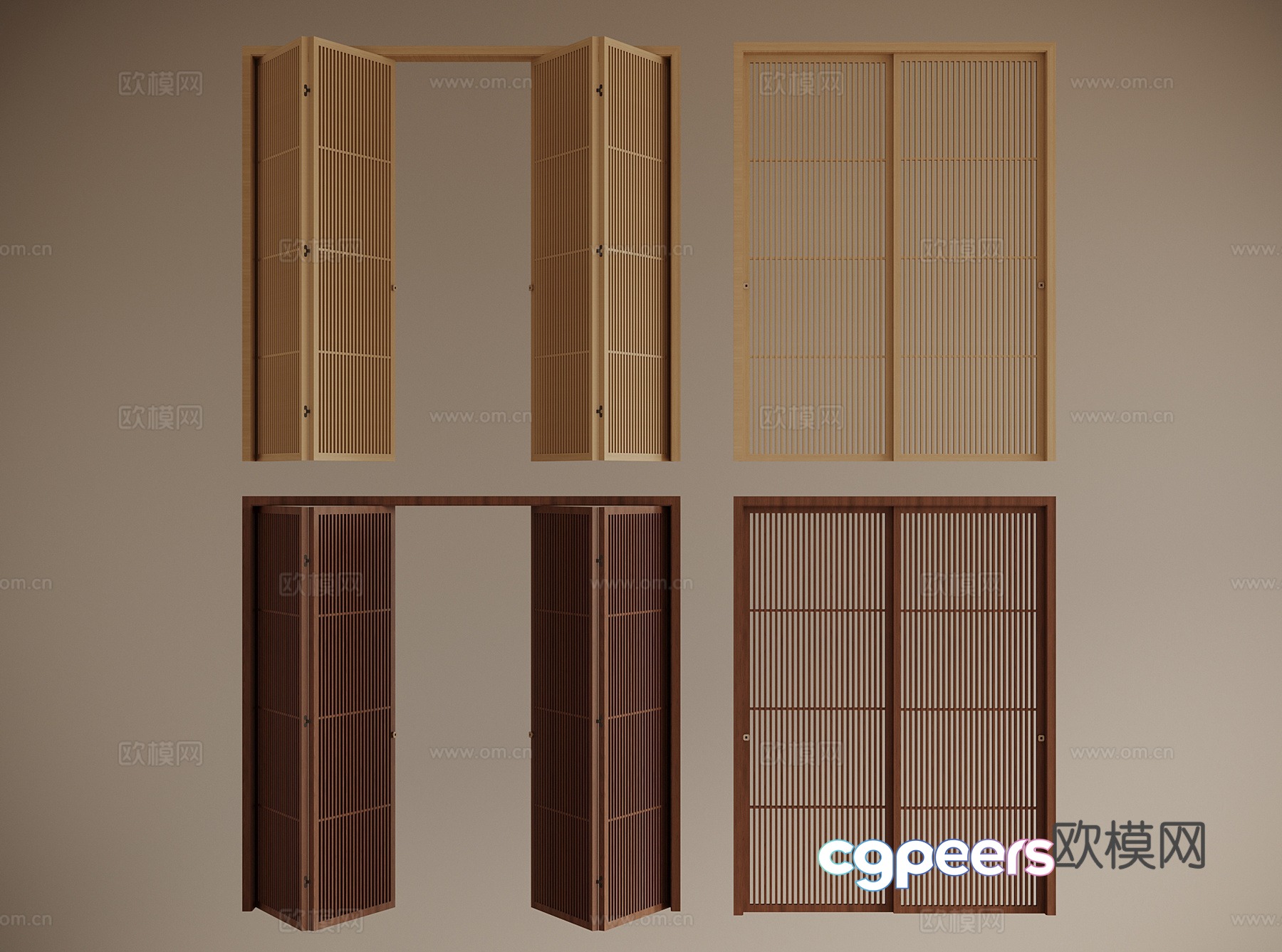 Middle style Middle style Folding door Sliding door 3D model Middle style Middle style Folding door Sliding door 3D model