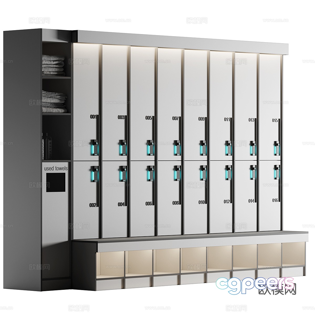 Modern gym locker 3d model Modern gym locker 3d model