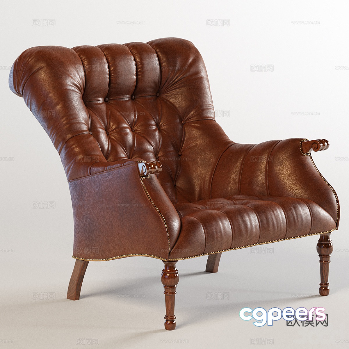 Single leather sofa 3d model Single leather sofa 3d model