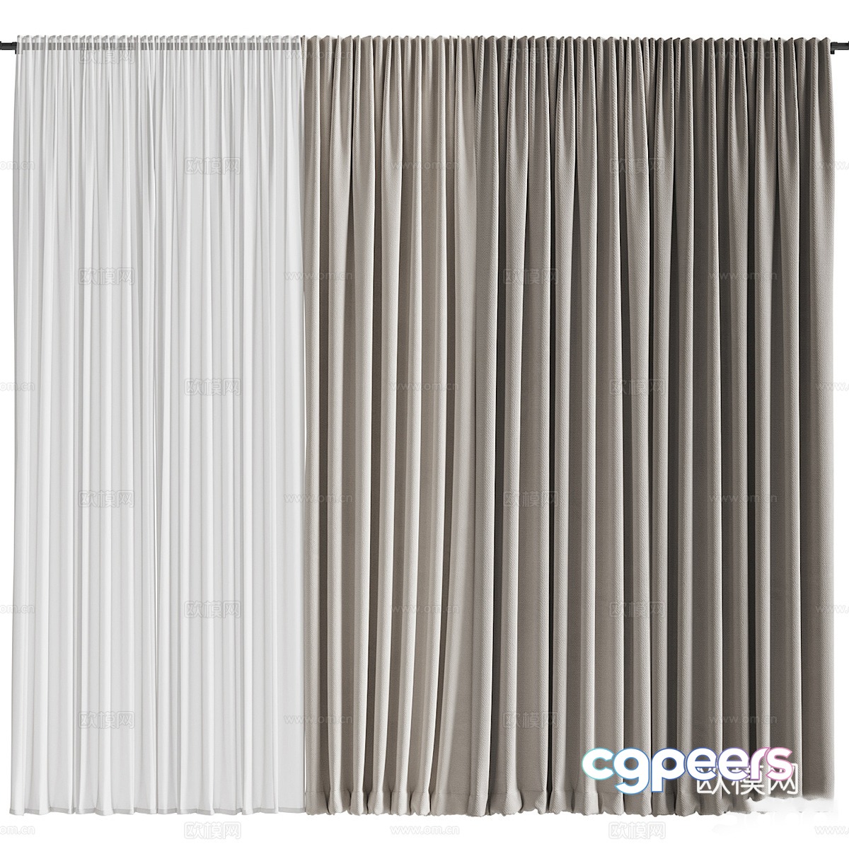 Modern fabric curtain 3d model Modern fabric curtain 3d model