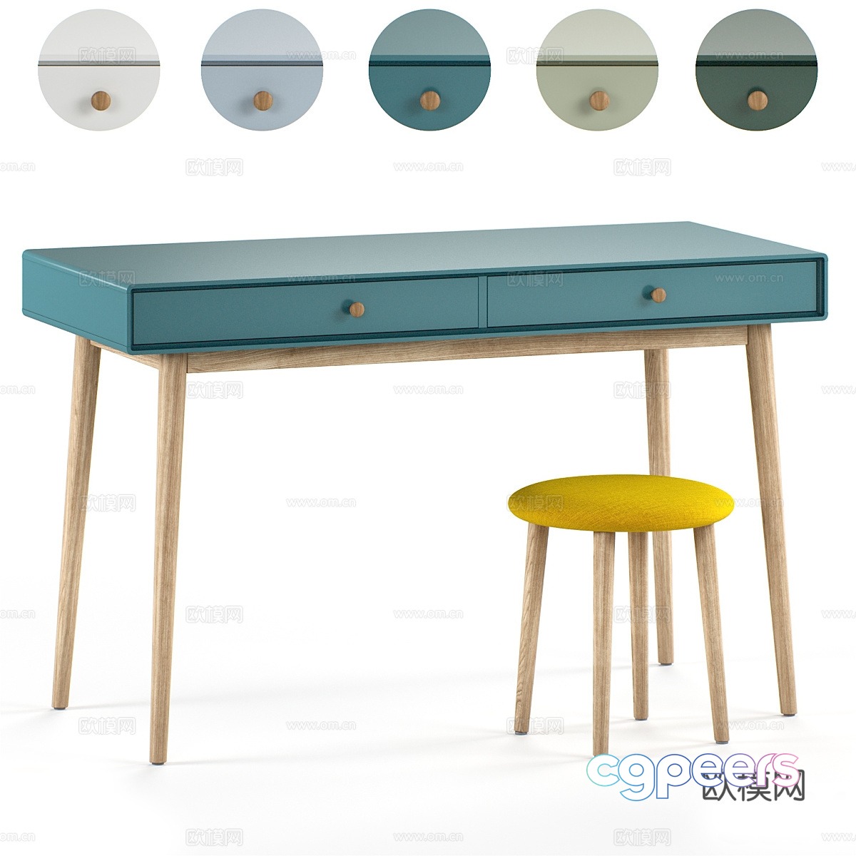 Modern Nordic dressing table 3d model Modern Nordic dressing table 3d model