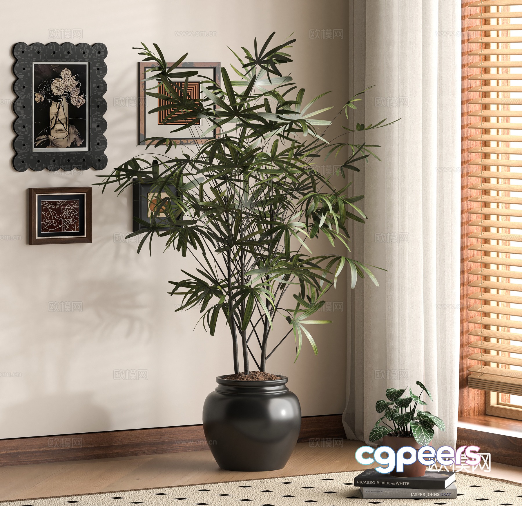 Modern green plants 3d model Modern green plants 3d model