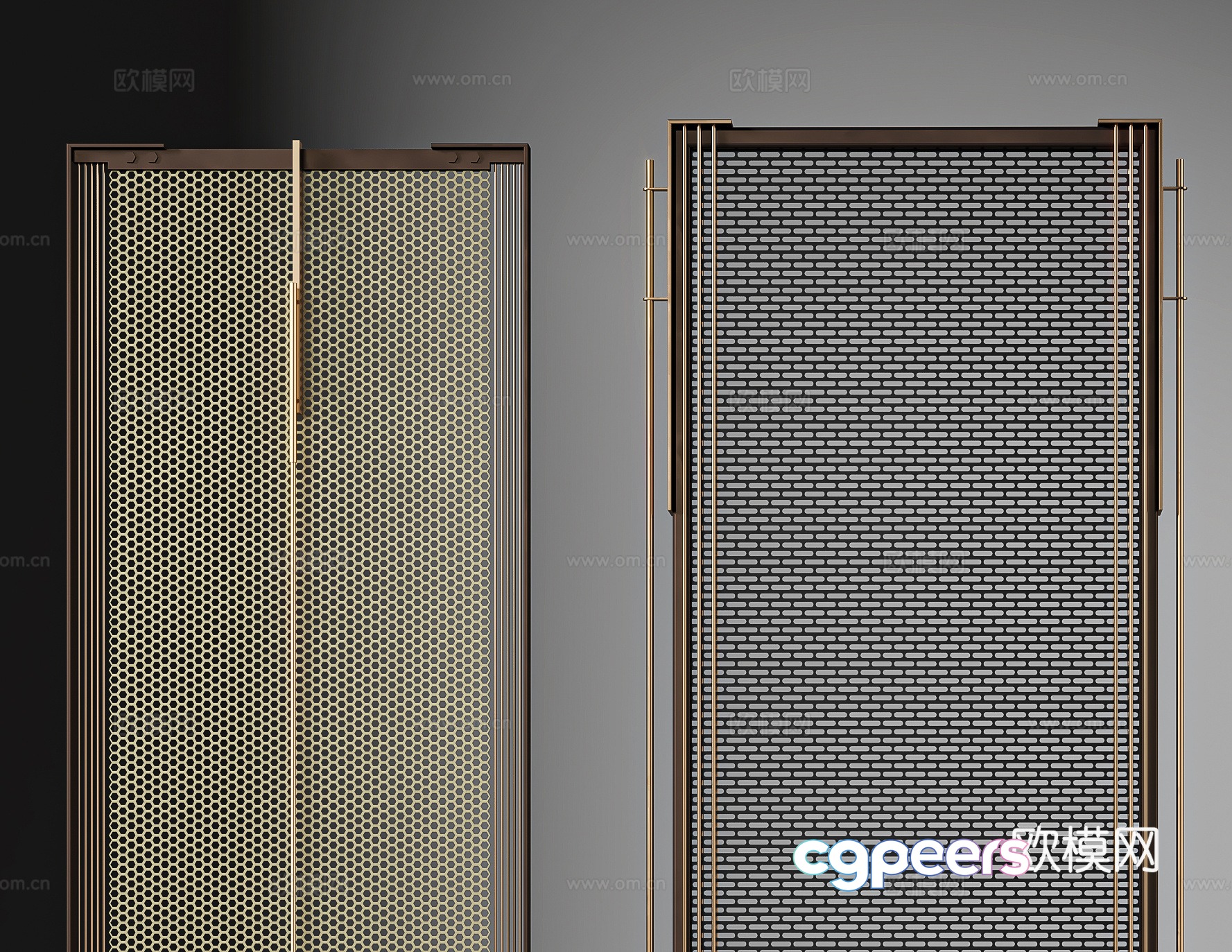 Modern metal screen partition 3d model Modern metal screen partition 3d model