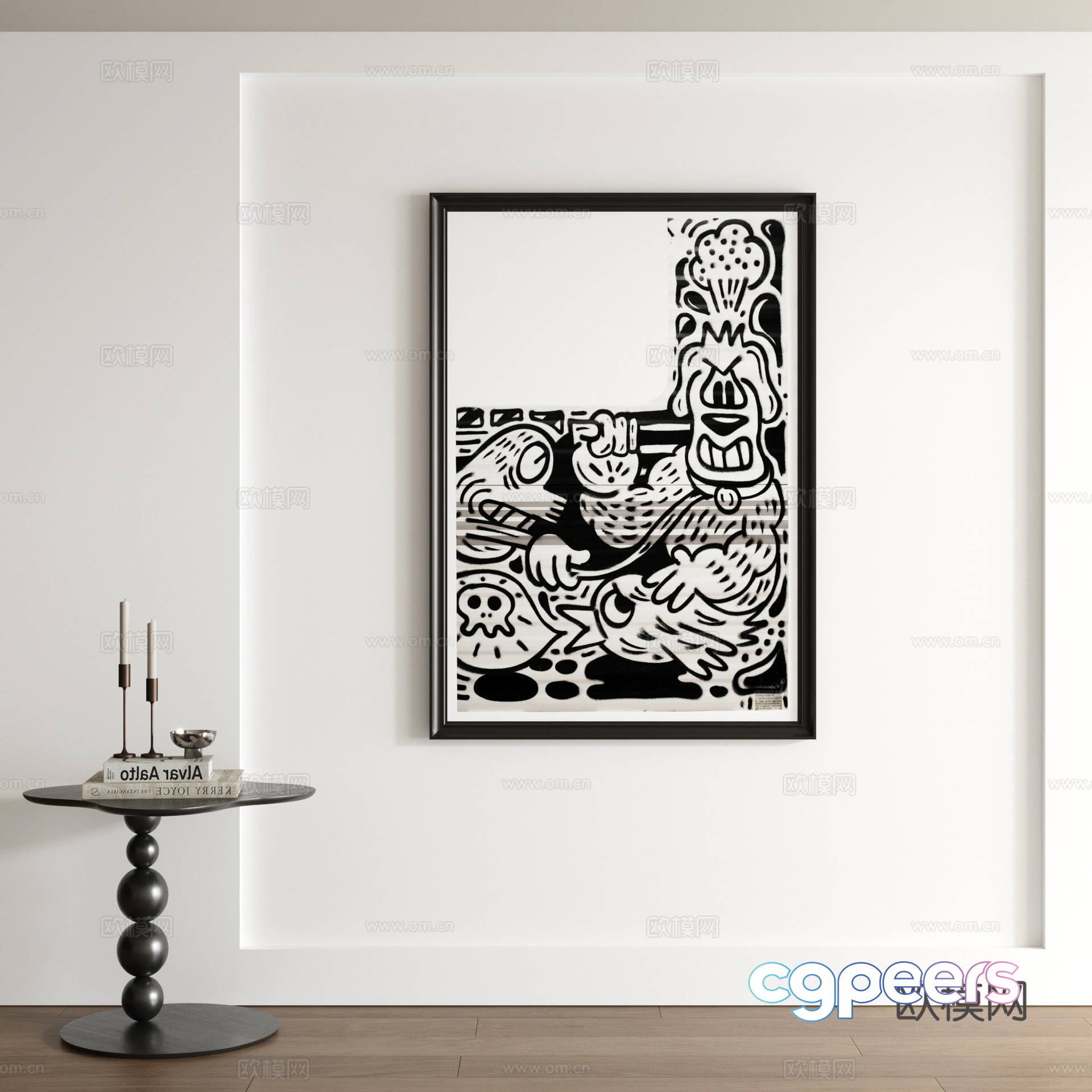 Modern graffiti decorative painting 3d model Modern graffiti decorative painting 3d model